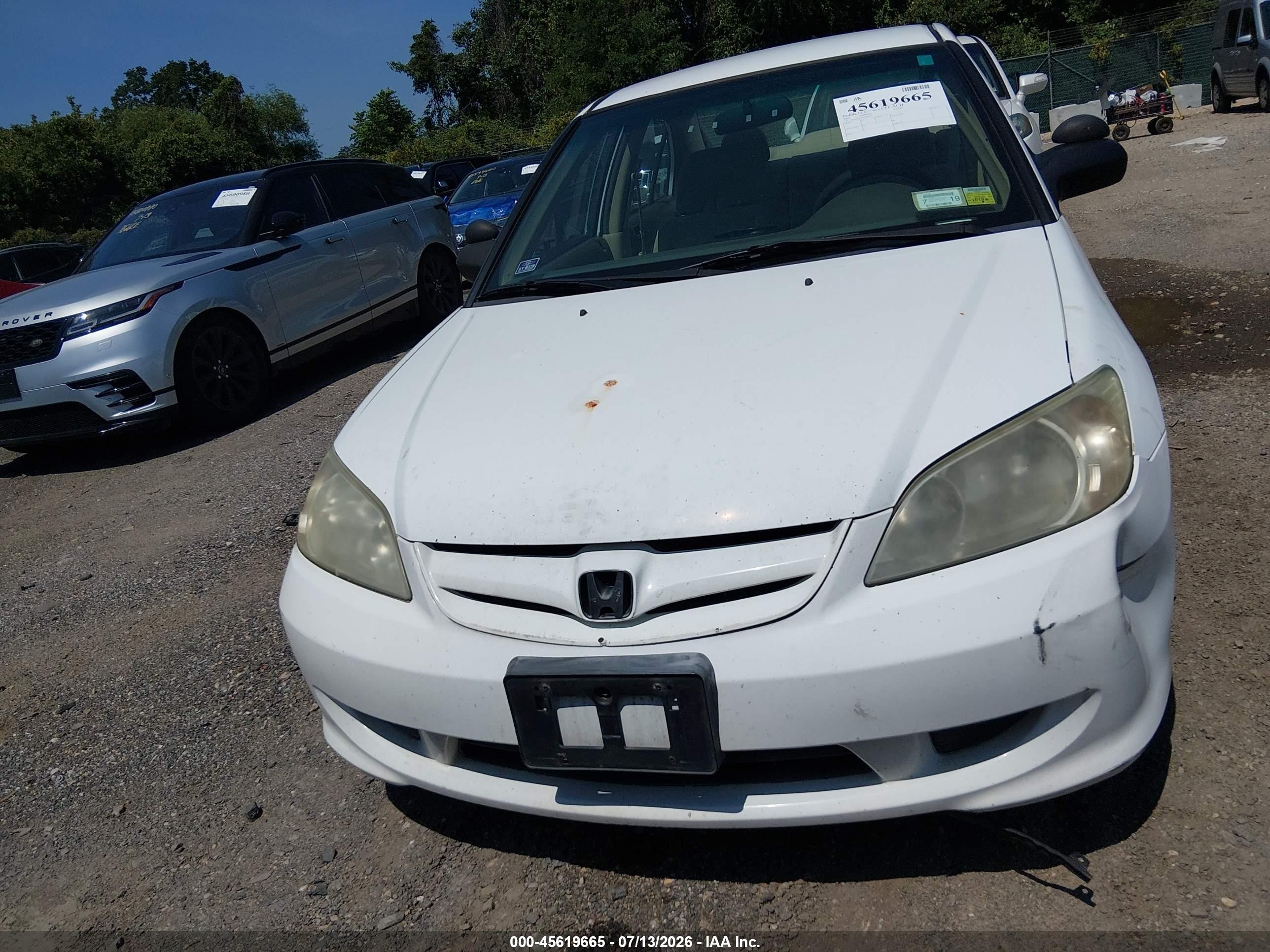 2004 Honda Civic Lx White vin: 2HGES16564H596775