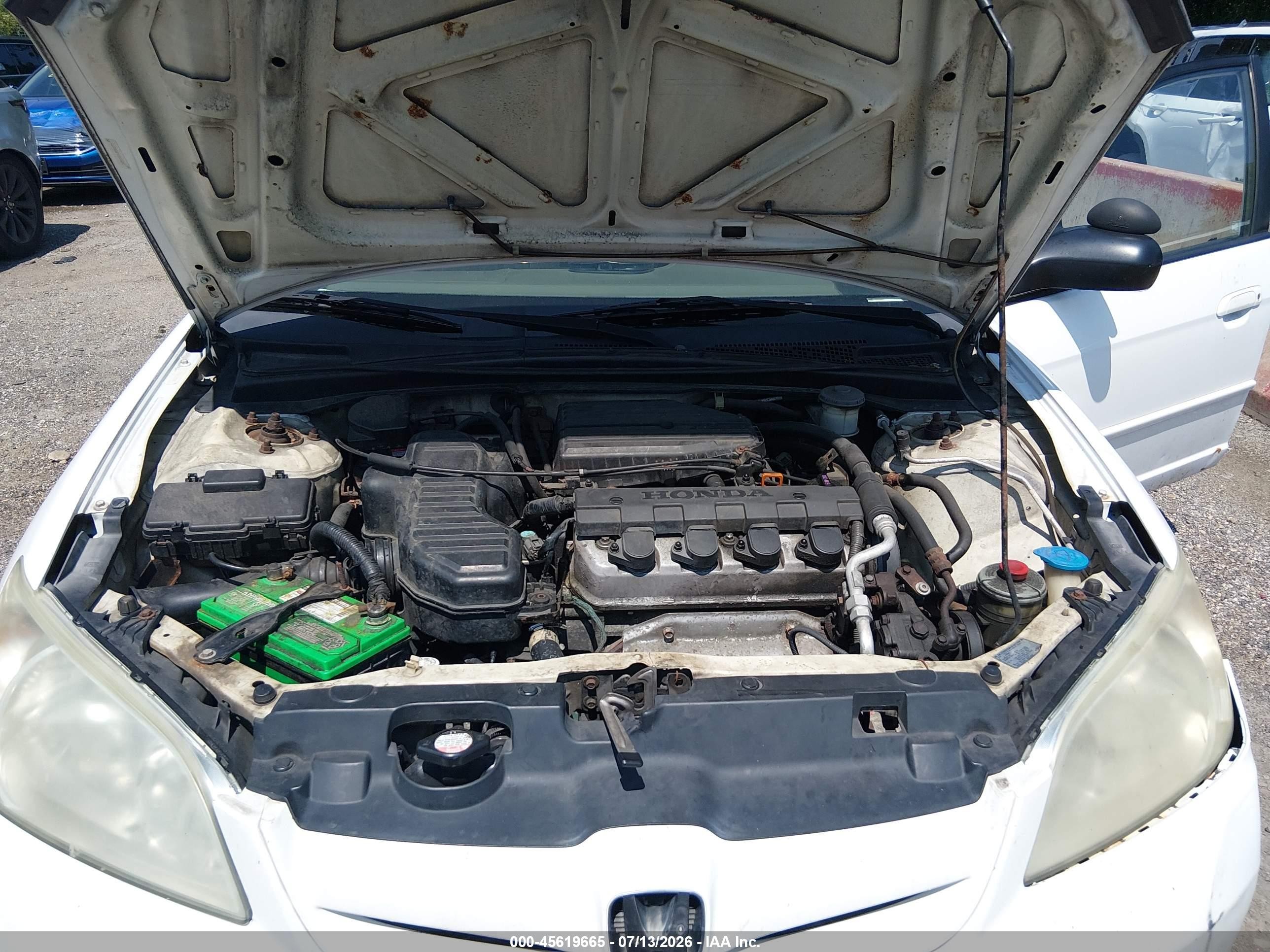 2004 Honda Civic Lx White vin: 2HGES16564H596775