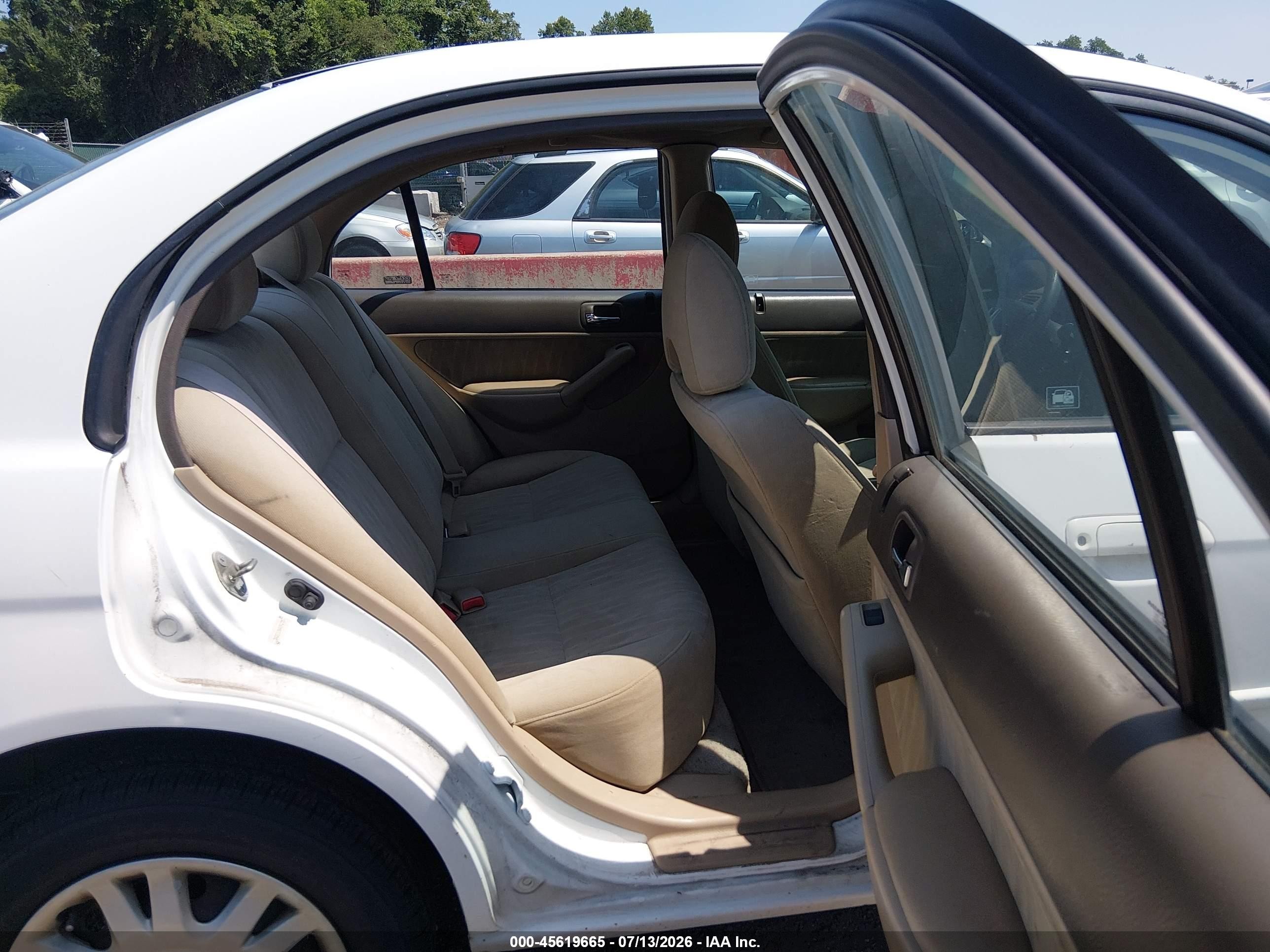 2004 Honda Civic Lx White vin: 2HGES16564H596775