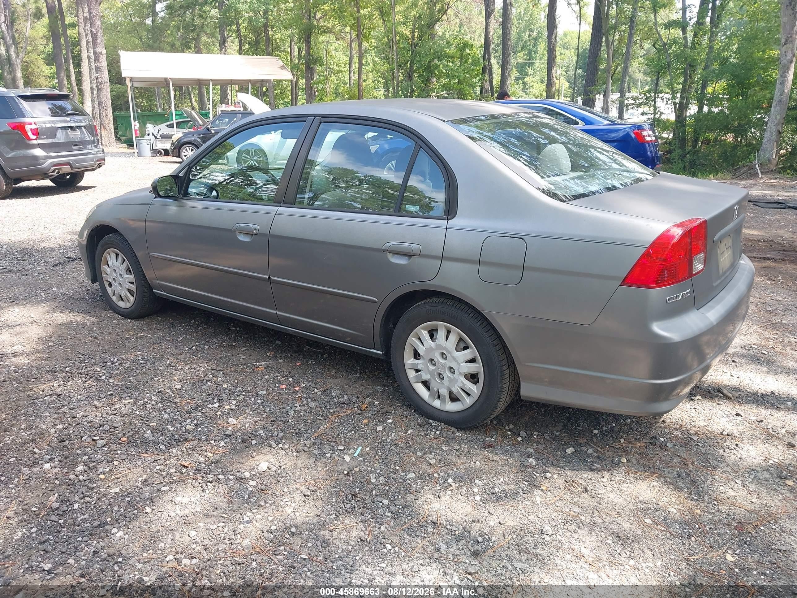 2004 Honda Civic Lx Gray vin: 2HGES16564H618211