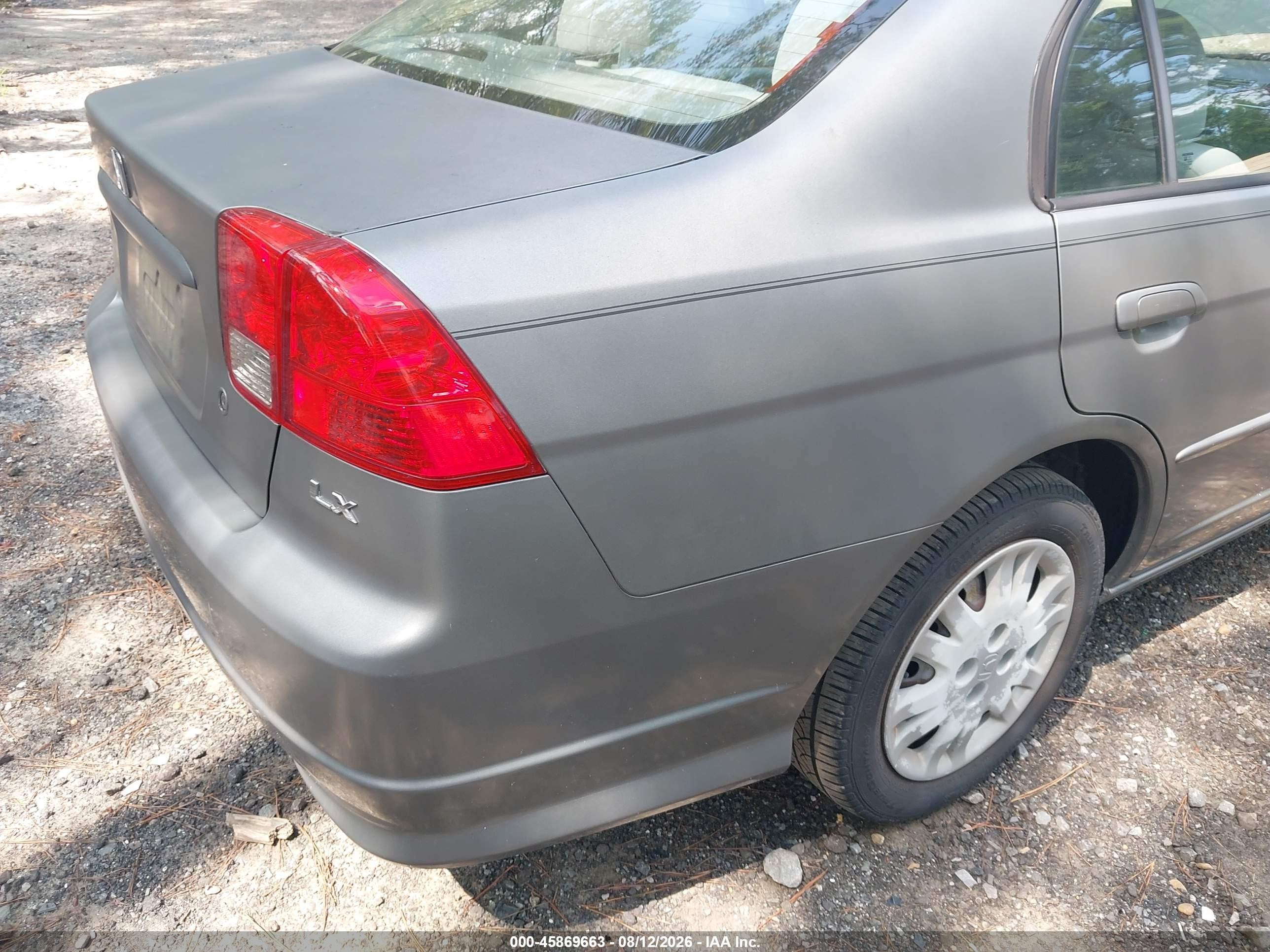 2004 Honda Civic Lx Gray vin: 2HGES16564H618211