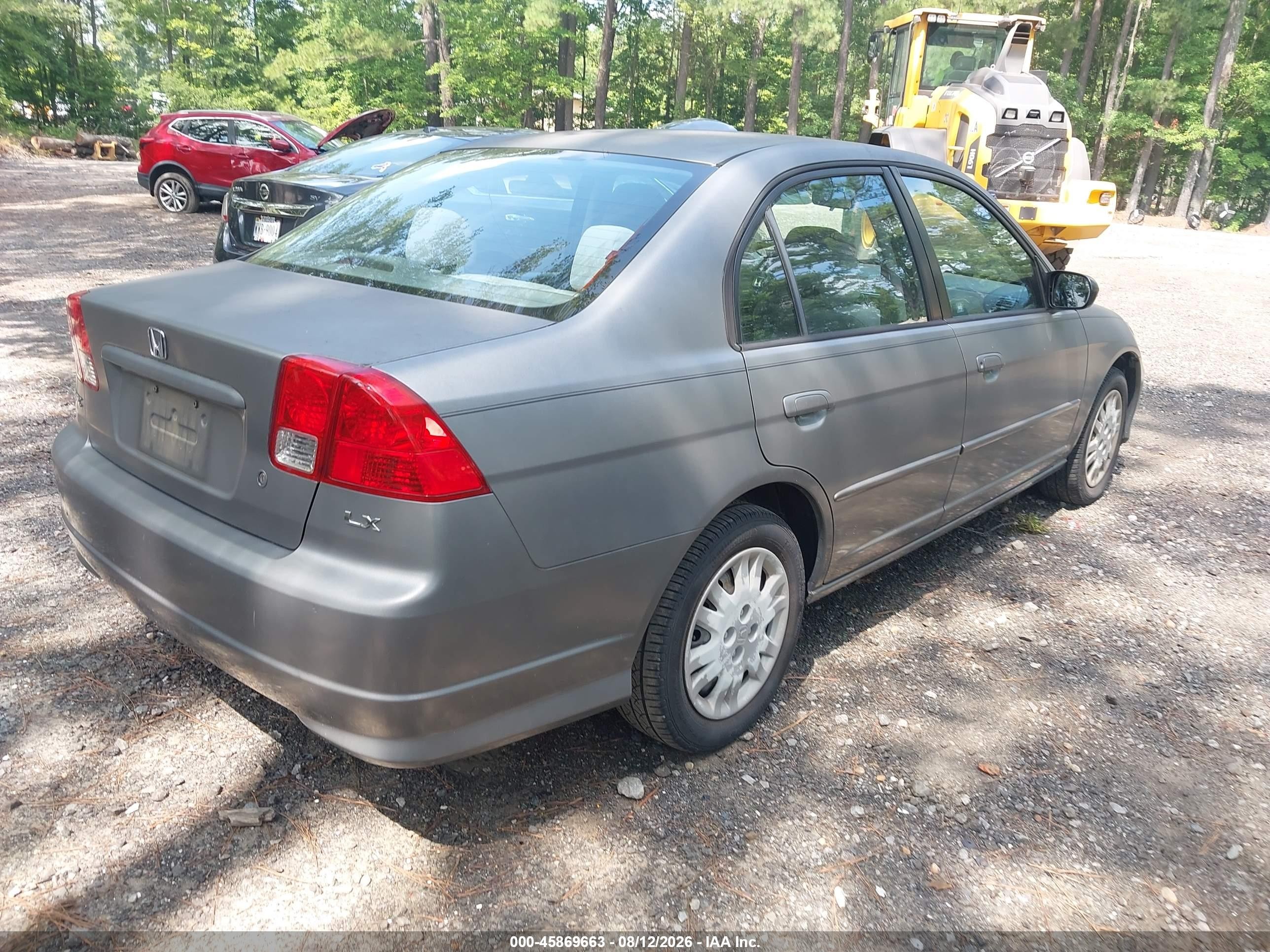 2004 Honda Civic Lx Gray vin: 2HGES16564H618211