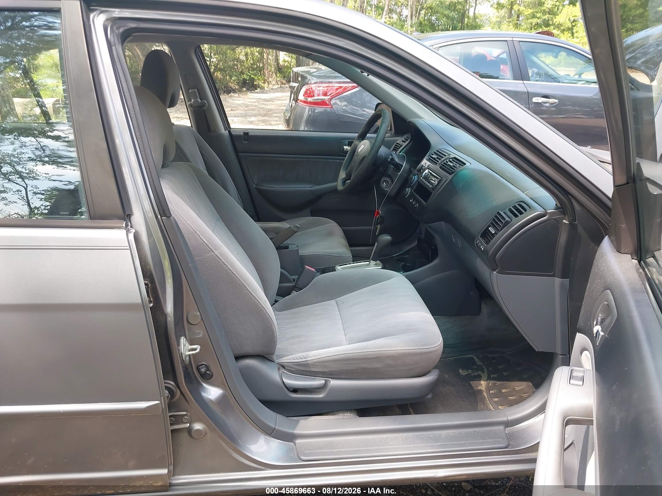 2004 Honda Civic Lx Gray vin: 2HGES16564H618211