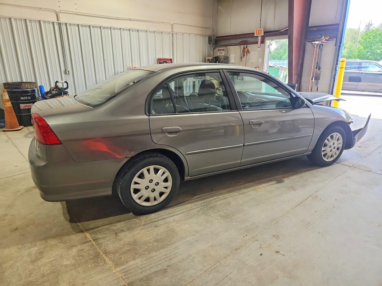 2005 Honda Civic Lx Gray vin: 2HGES16565H515436