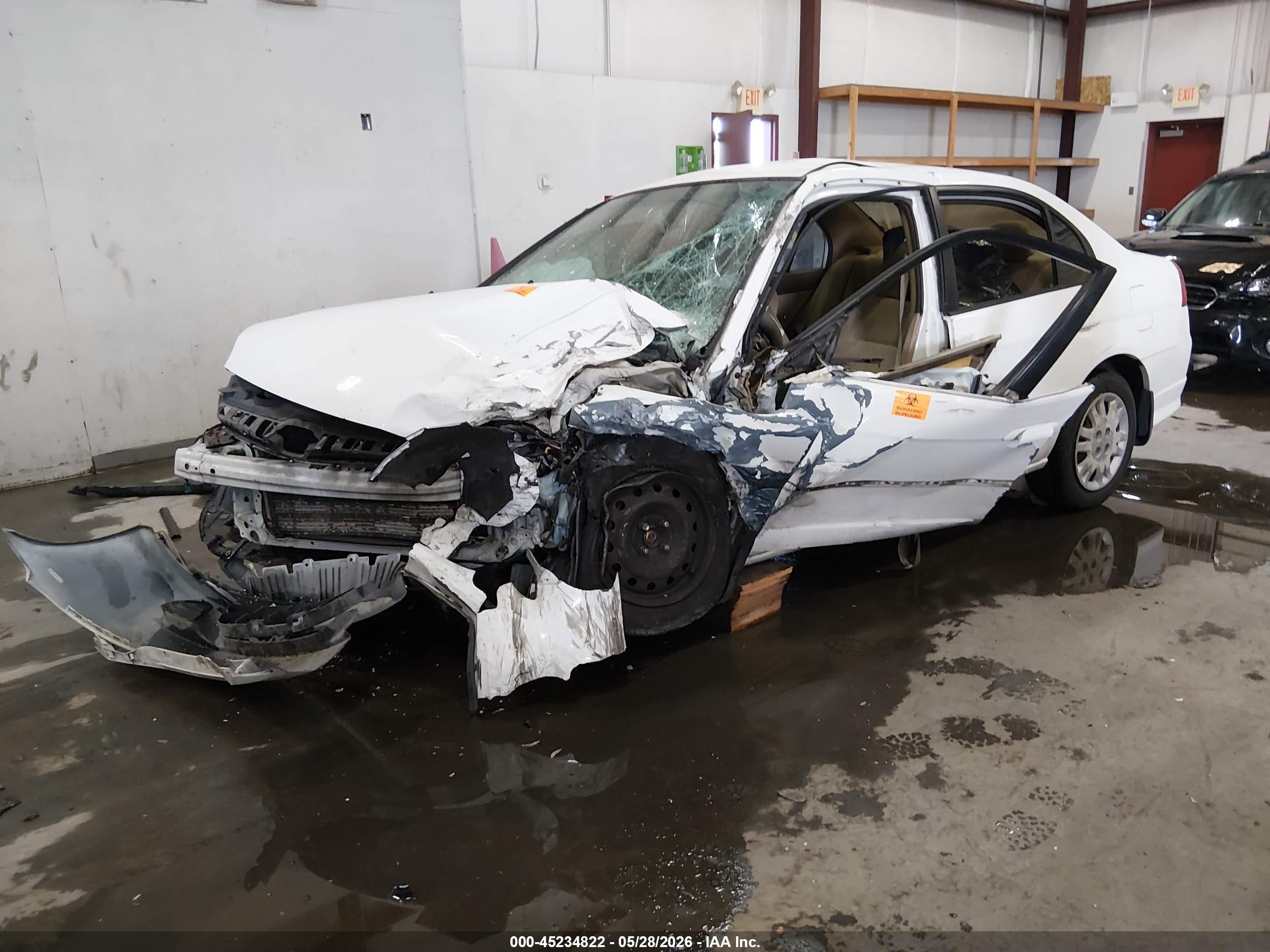 2005 Honda Civic Lx Белый vin: 2HGES16565H545939