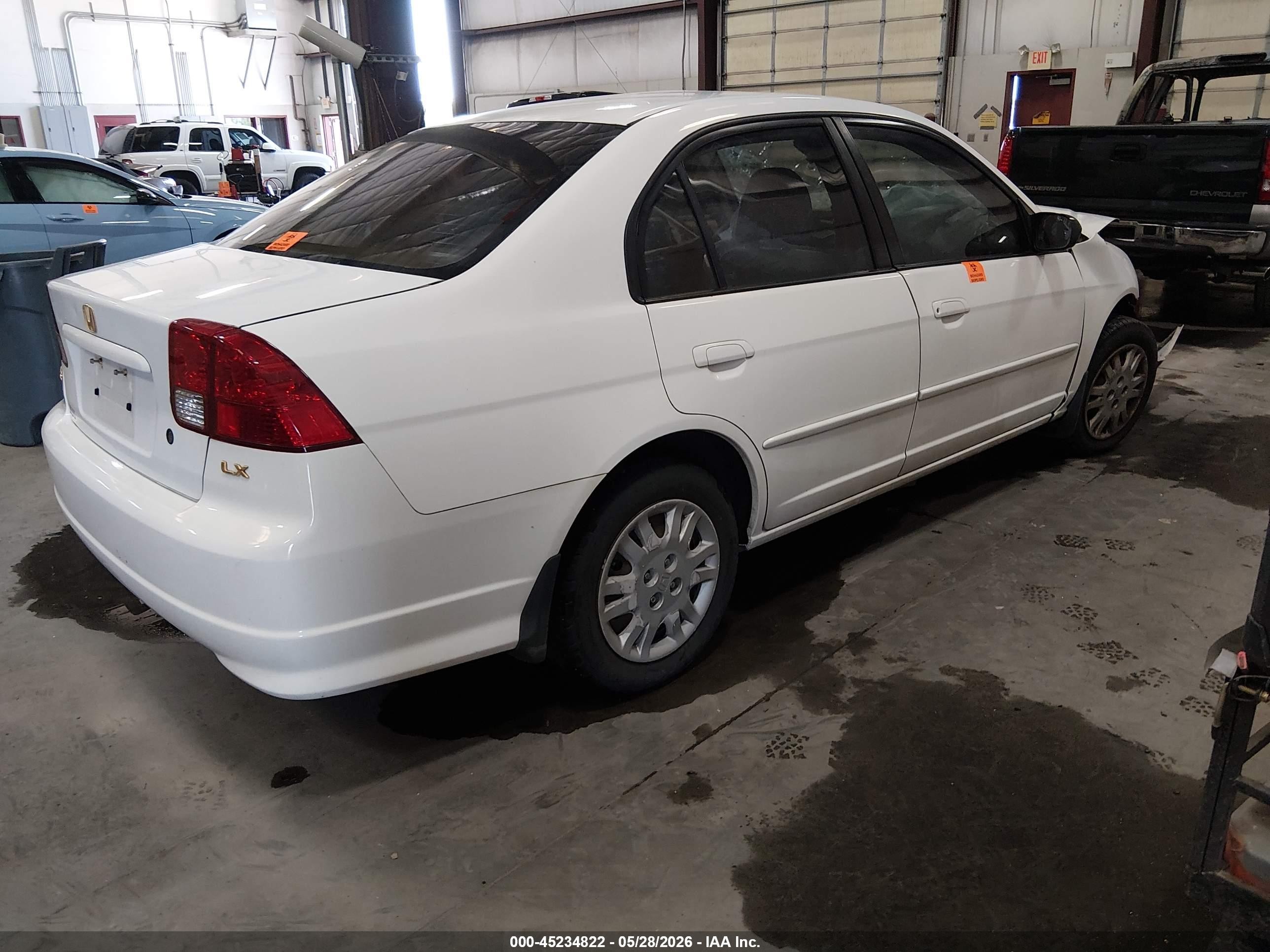 2005 Honda Civic Lx Белый vin: 2HGES16565H545939