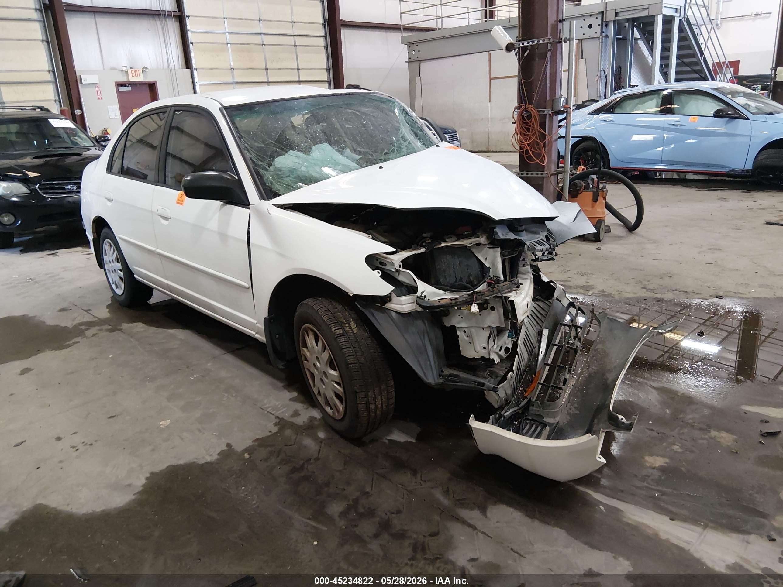 2005 Honda Civic Lx Белый vin: 2HGES16565H545939