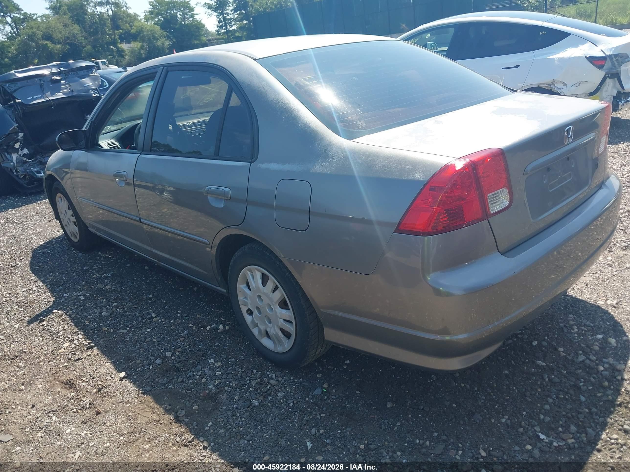 2005 Honda Civic Lx Silver vin: 2HGES16565H582263