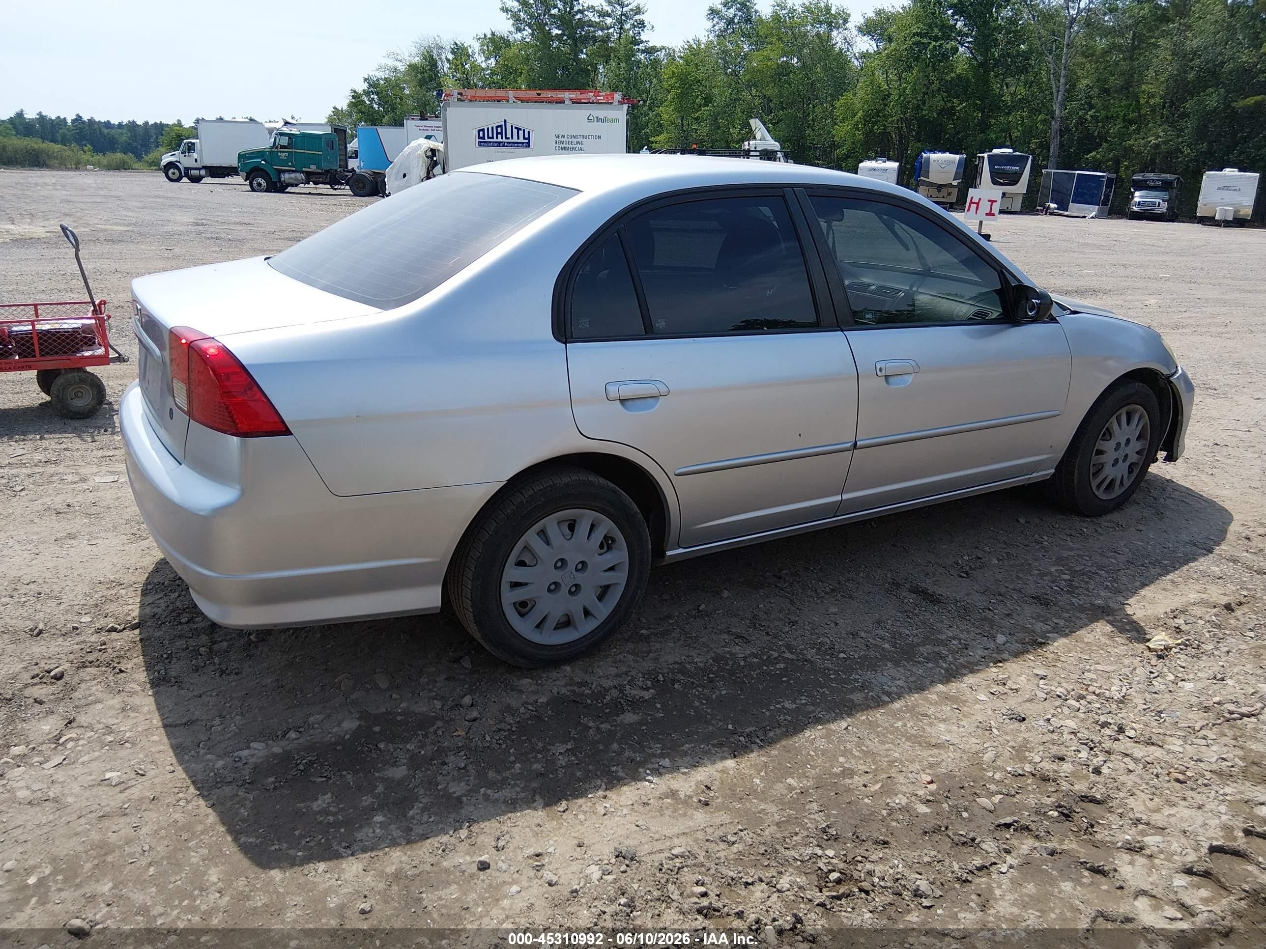 2005 Honda Civic Lx Silver vin: 2HGES16565H595224