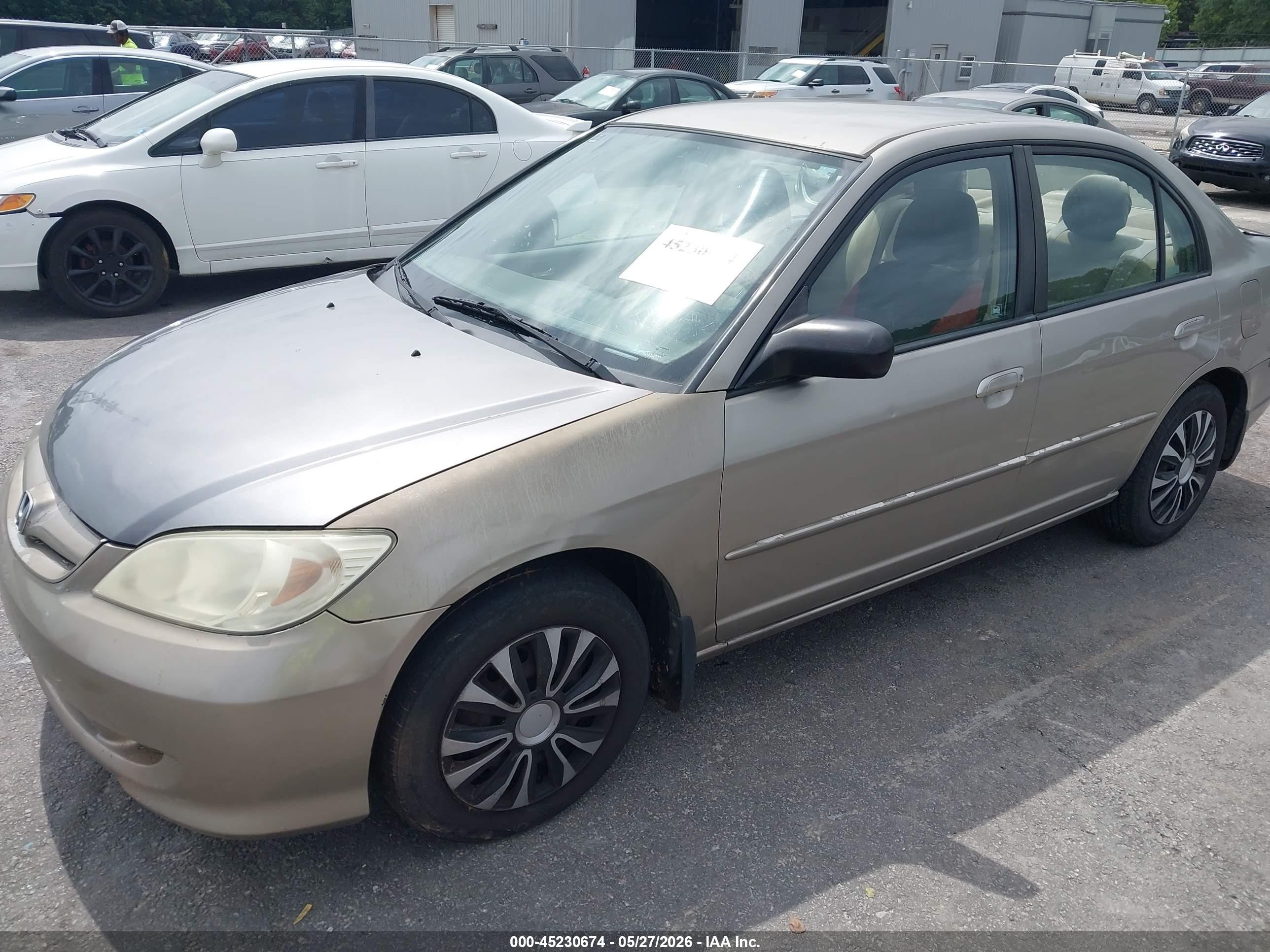 2005 Honda Civic Lx Tan vin: 2HGES16565H604259