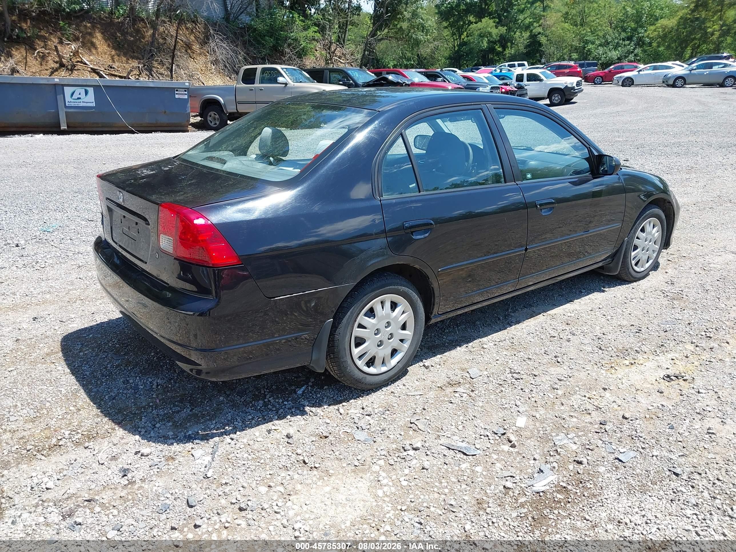 2005 Honda Civic Lx Black vin: 2HGES16565H620879