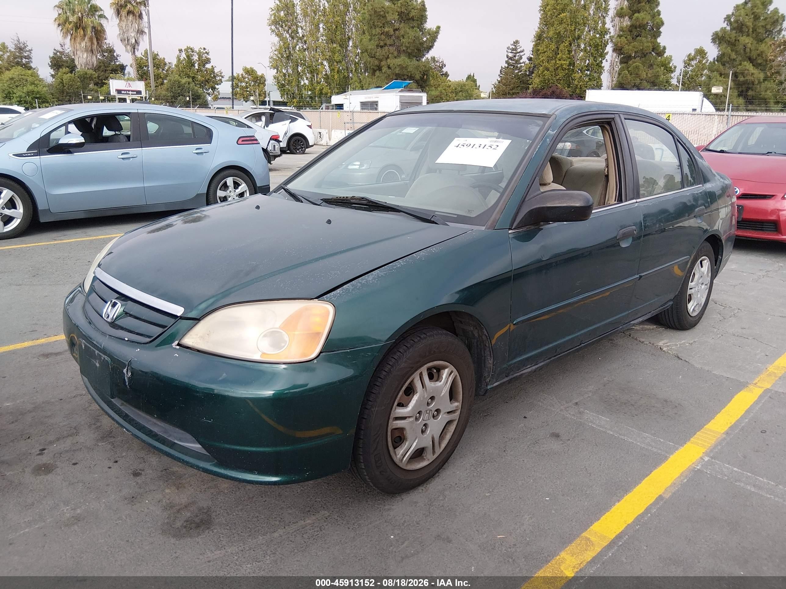2001 Honda Civic Lx Green vin: 2HGES16571H507355
