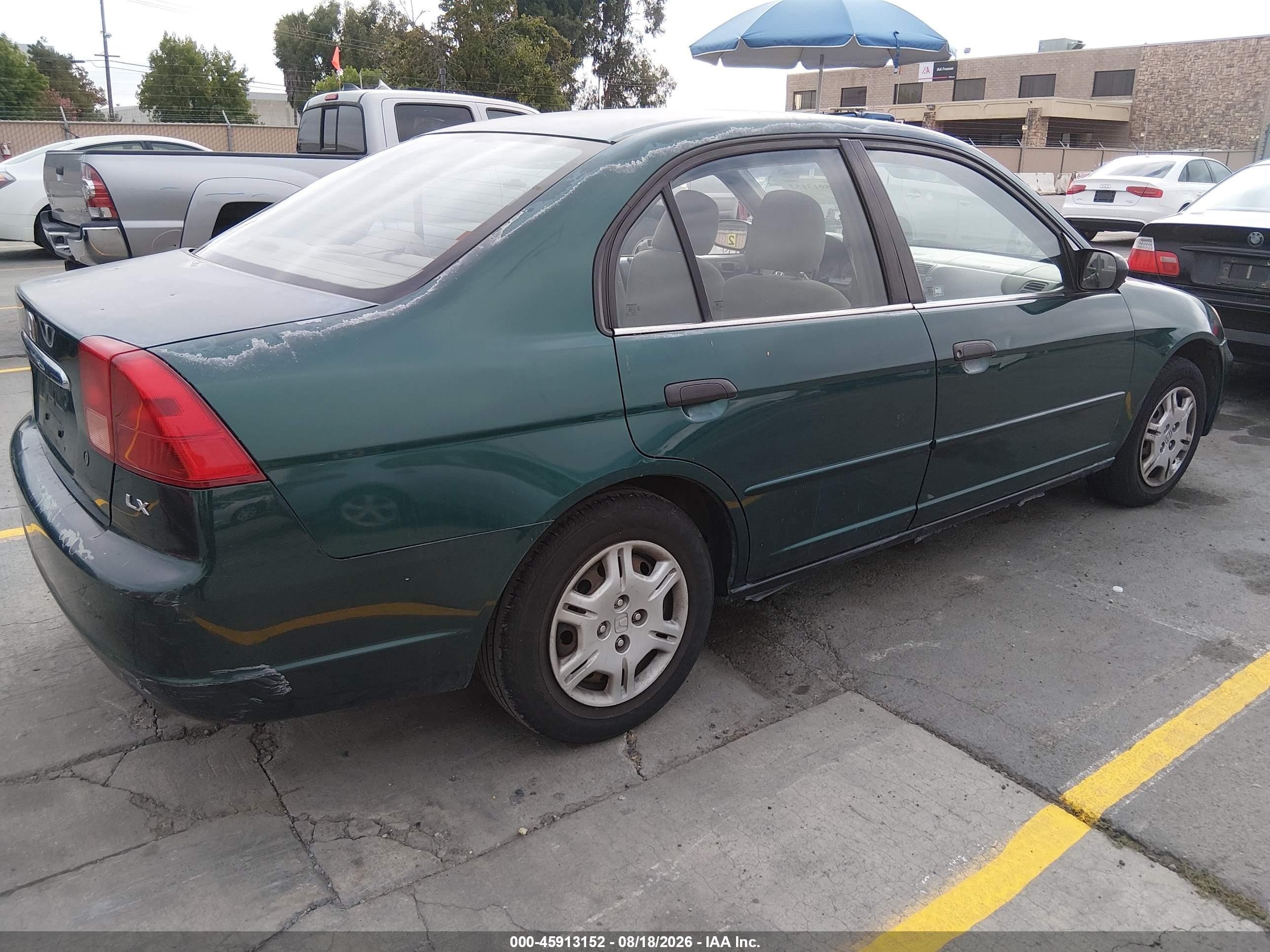 2001 Honda Civic Lx Green vin: 2HGES16571H507355