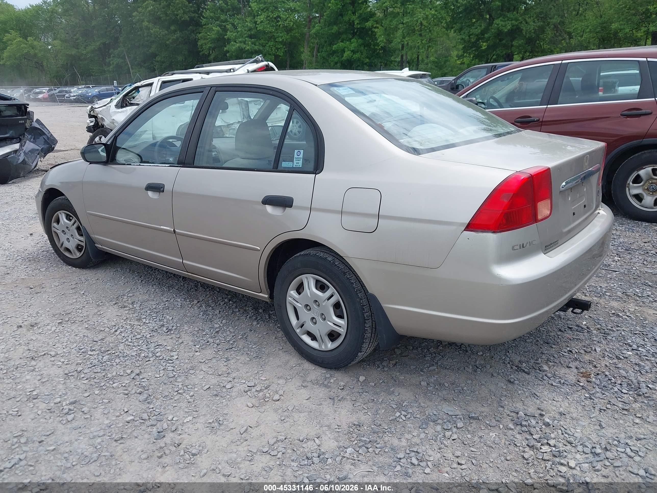 2001 Honda Civic Lx Gold vin: 2HGES16571H510787