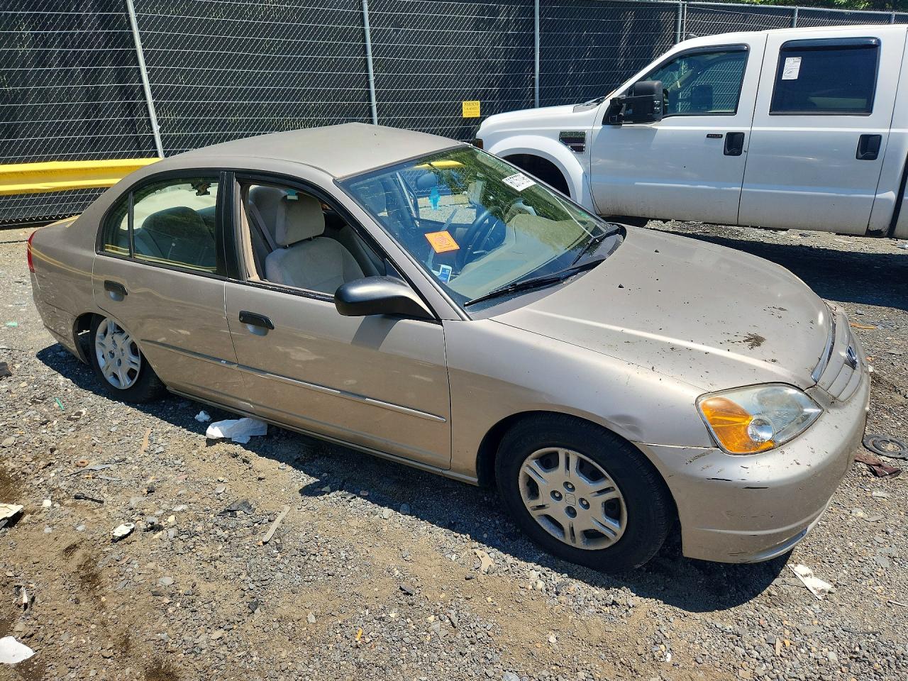 2001 Honda Civic Lx Beige vin: 2HGES16571H526343