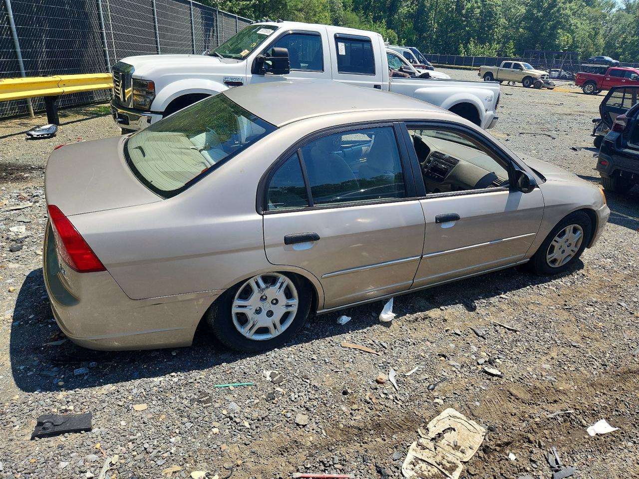2001 Honda Civic Lx Beige vin: 2HGES16571H526343