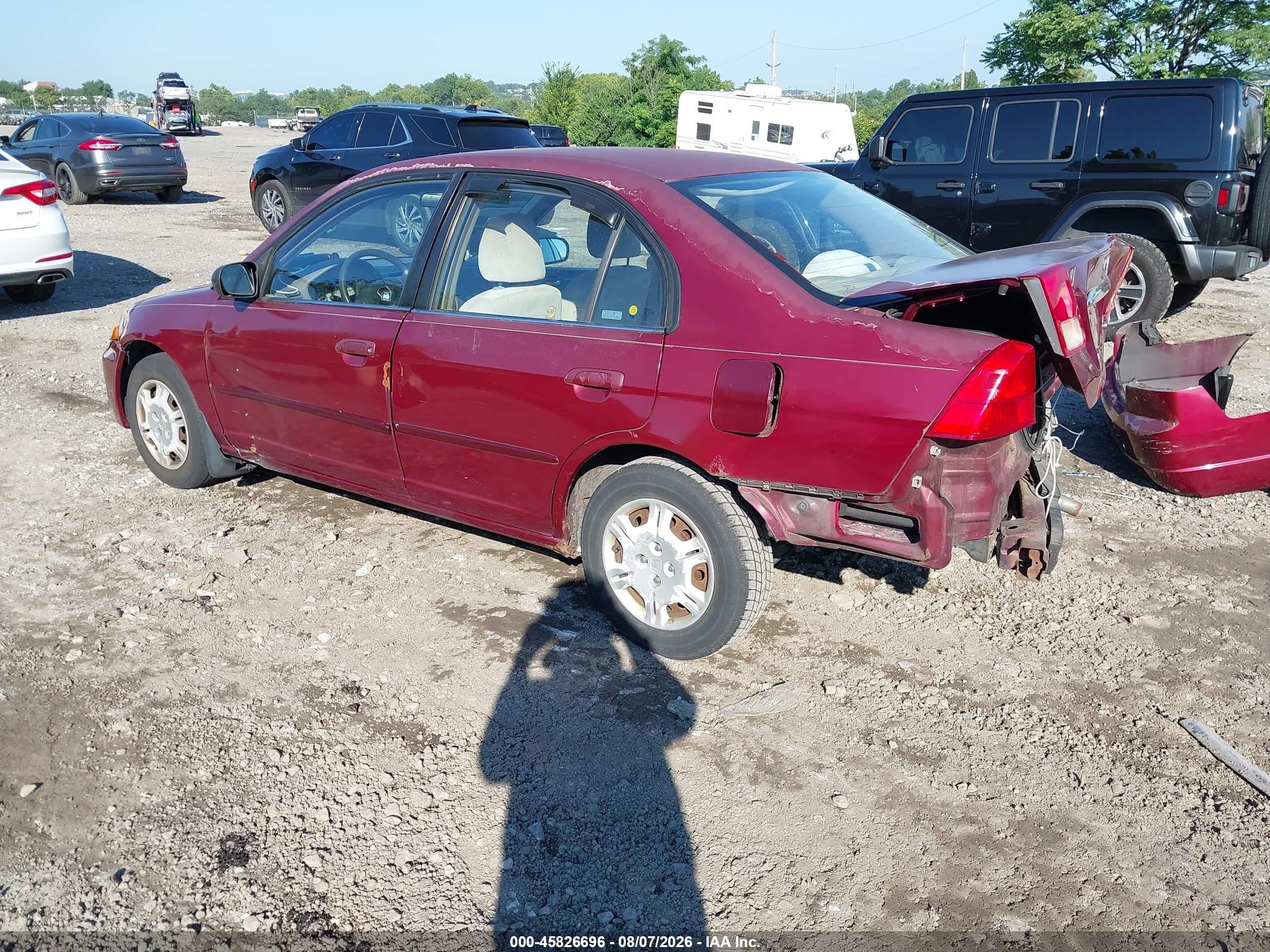 2002 Honda Civic Lx Бордовый vin: 2HGES16572H517255