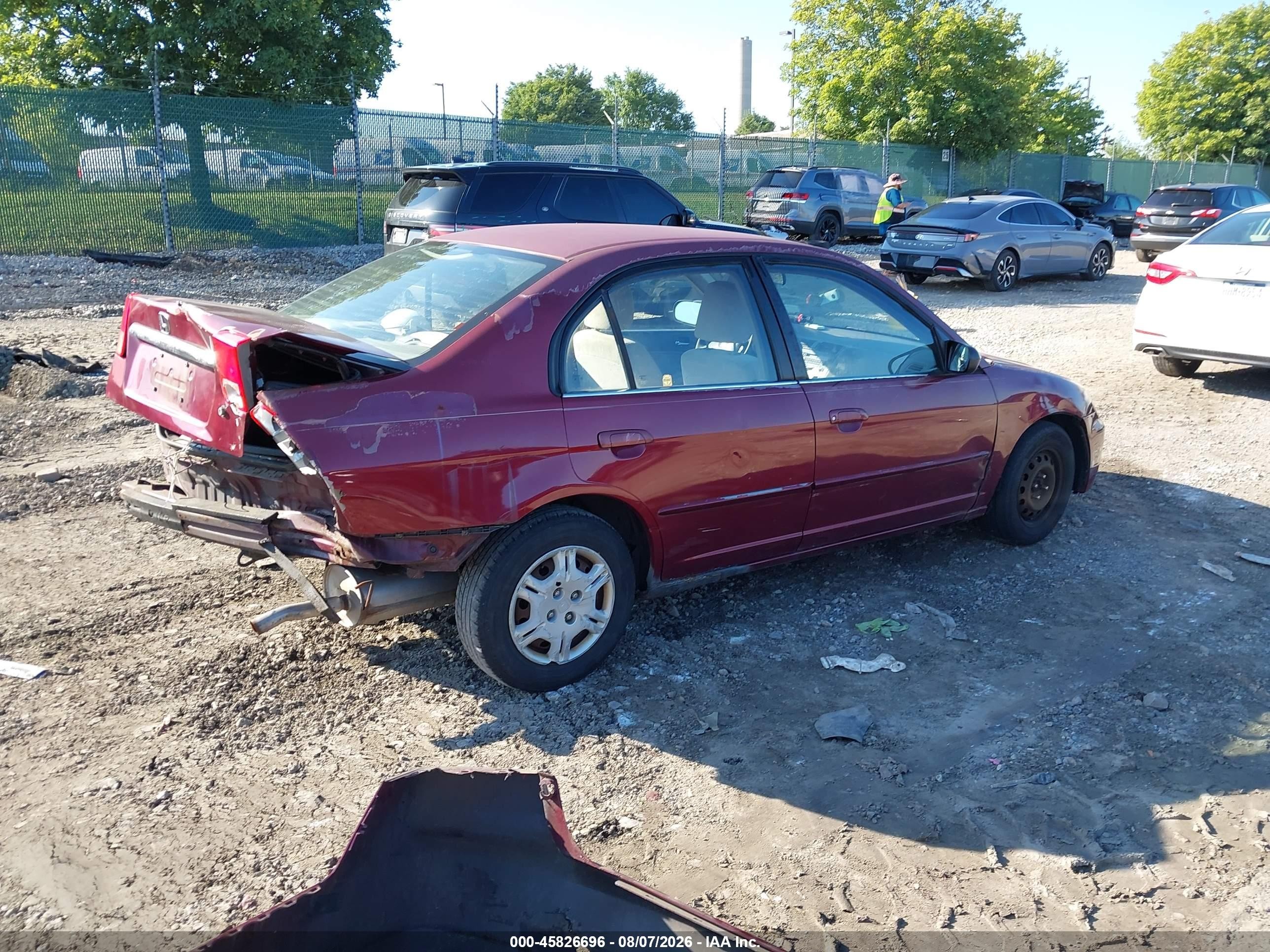 2002 Honda Civic Lx Бордовый vin: 2HGES16572H517255