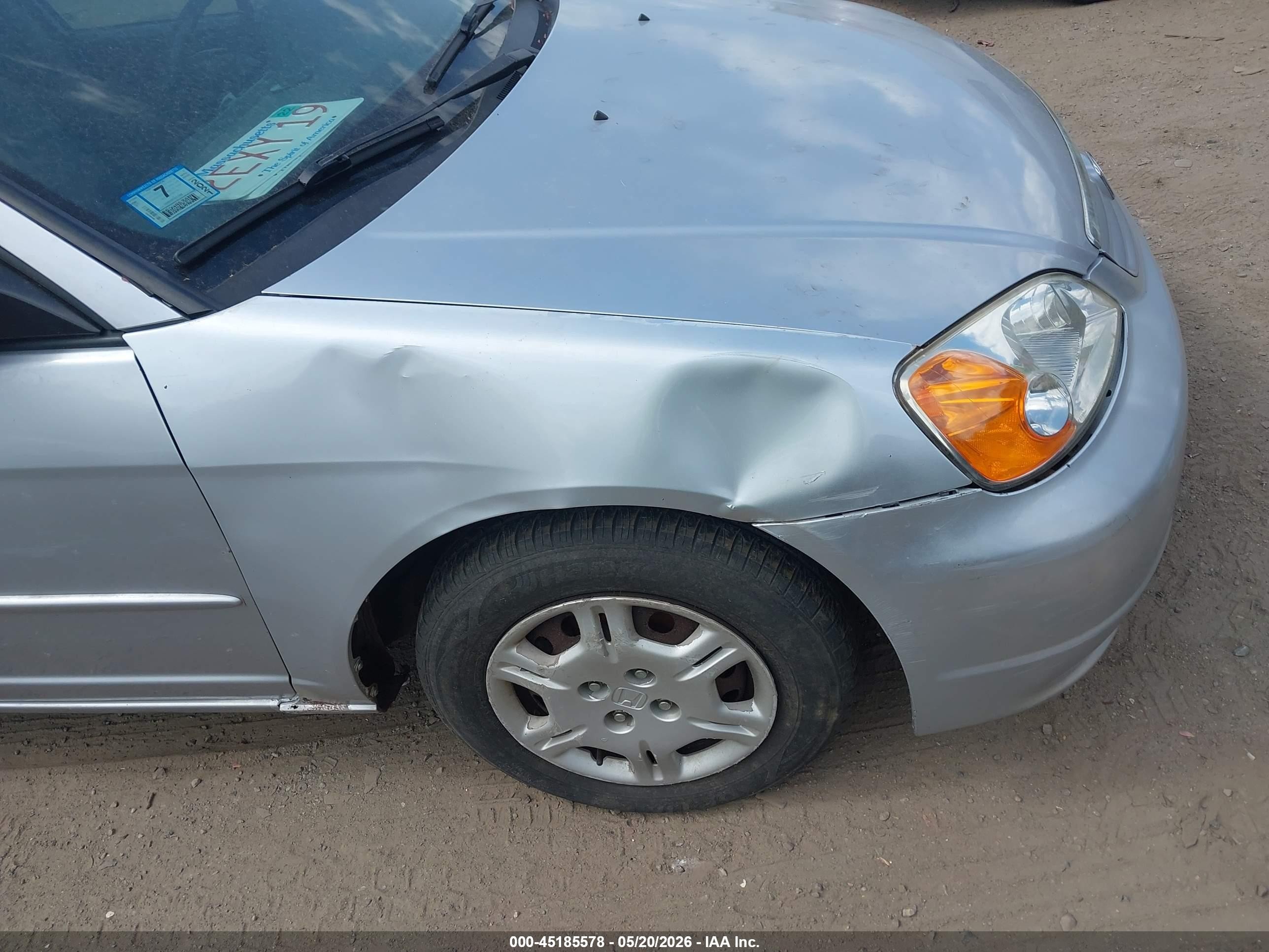 2002 Honda Civic Lx Silver vin: 2HGES16572H517305
