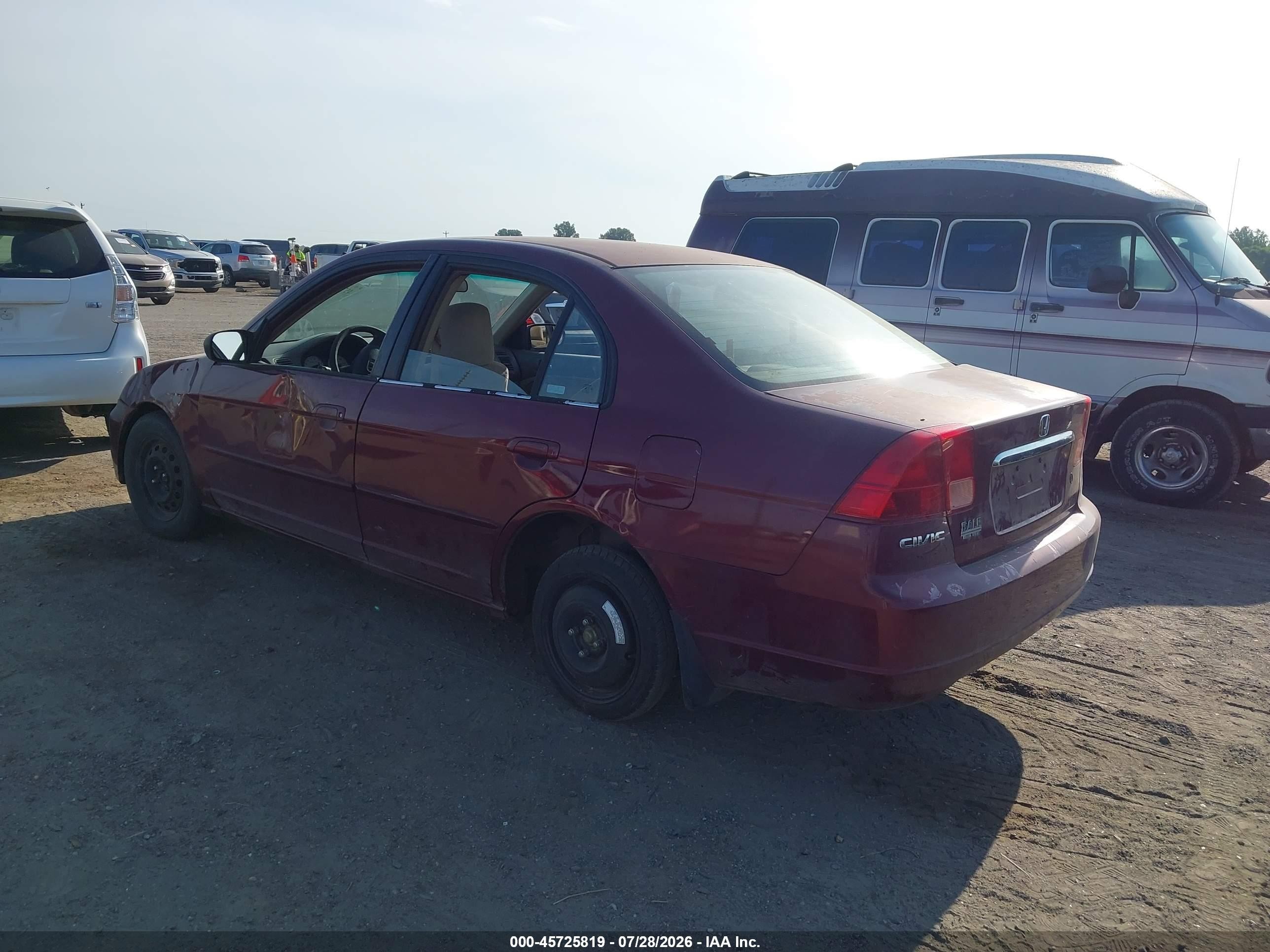 2002 Honda Civic Lx Maroon vin: 2HGES16572H585667