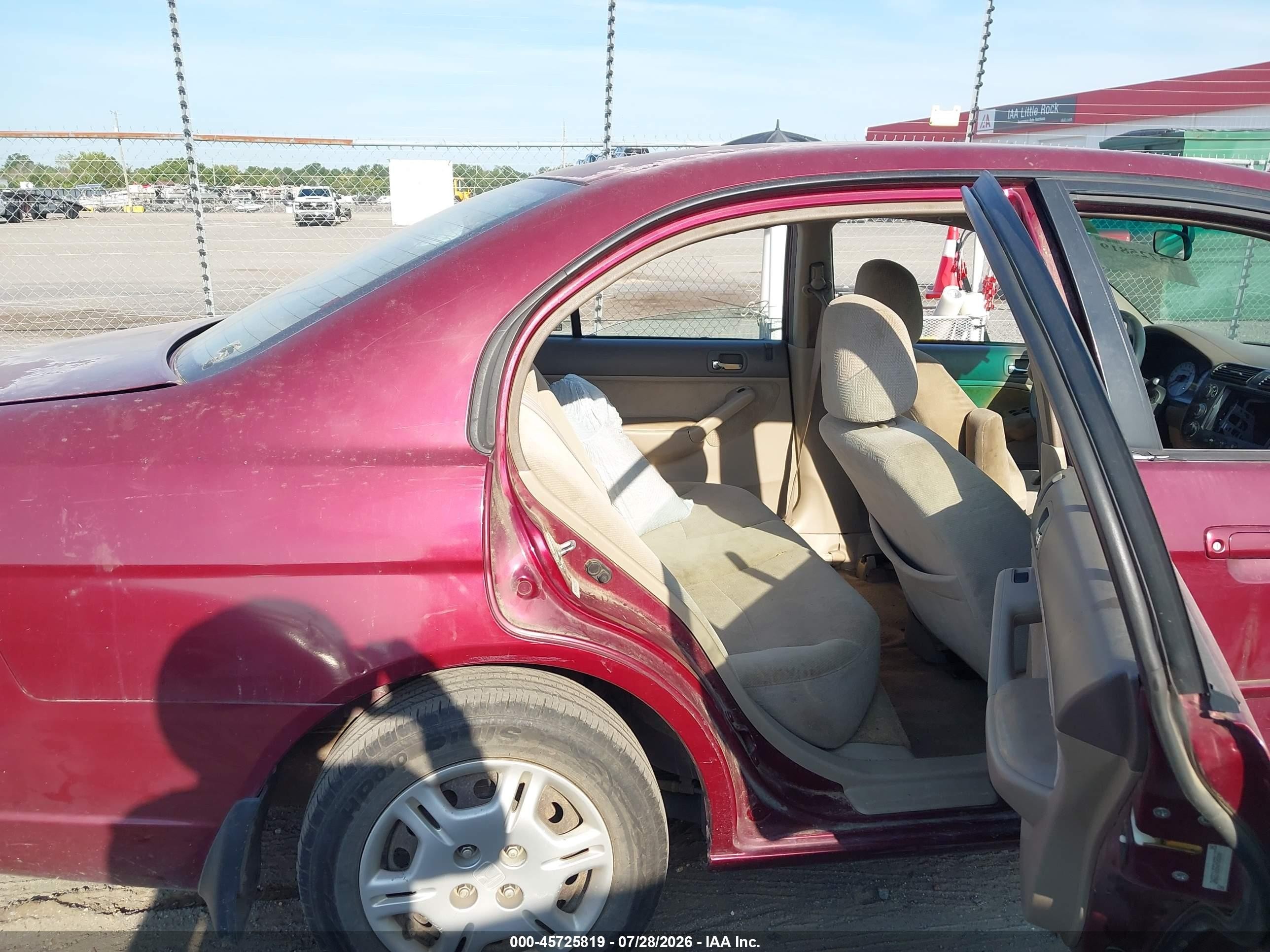 2002 Honda Civic Lx Maroon vin: 2HGES16572H585667
