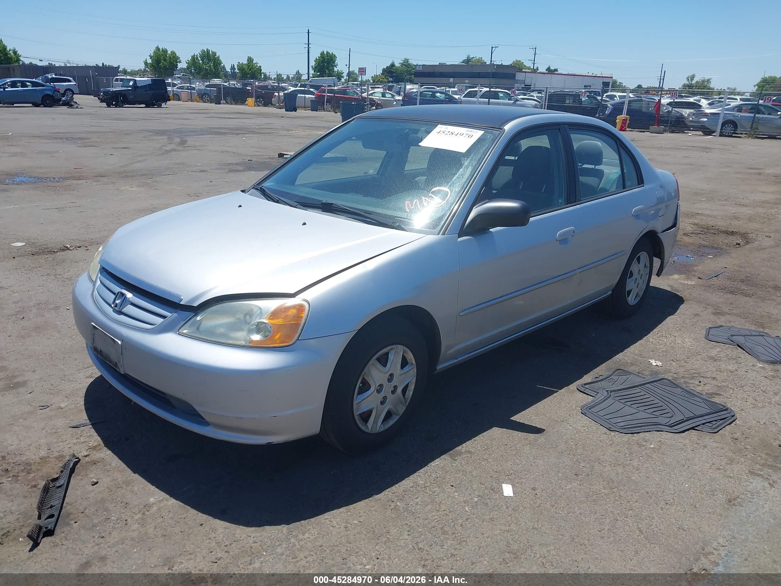 2003 Honda Civic Lx Серебряный vin: 2HGES16573H524532