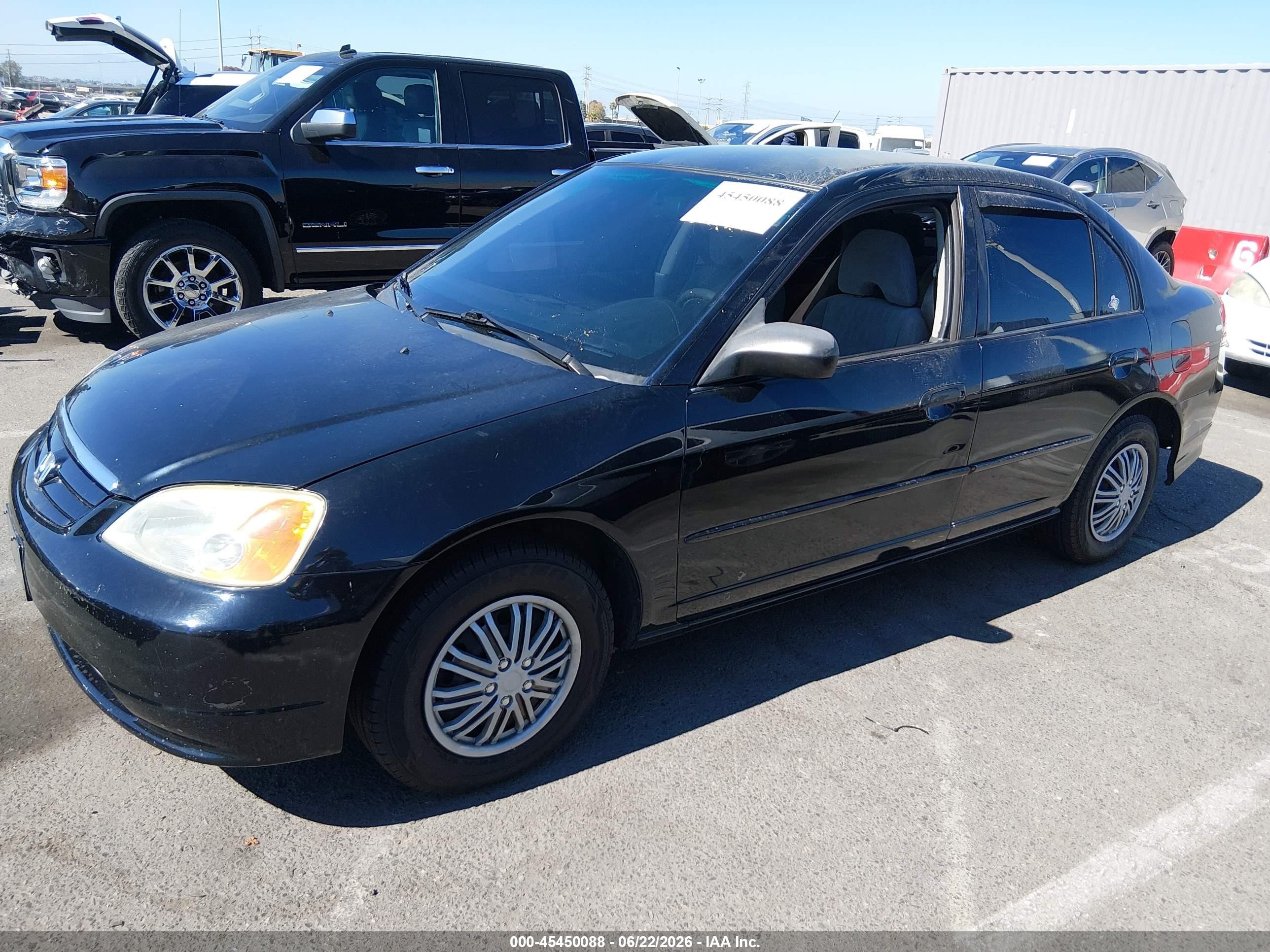 2003 Honda Civic Lx Black vin: 2HGES16573H545574