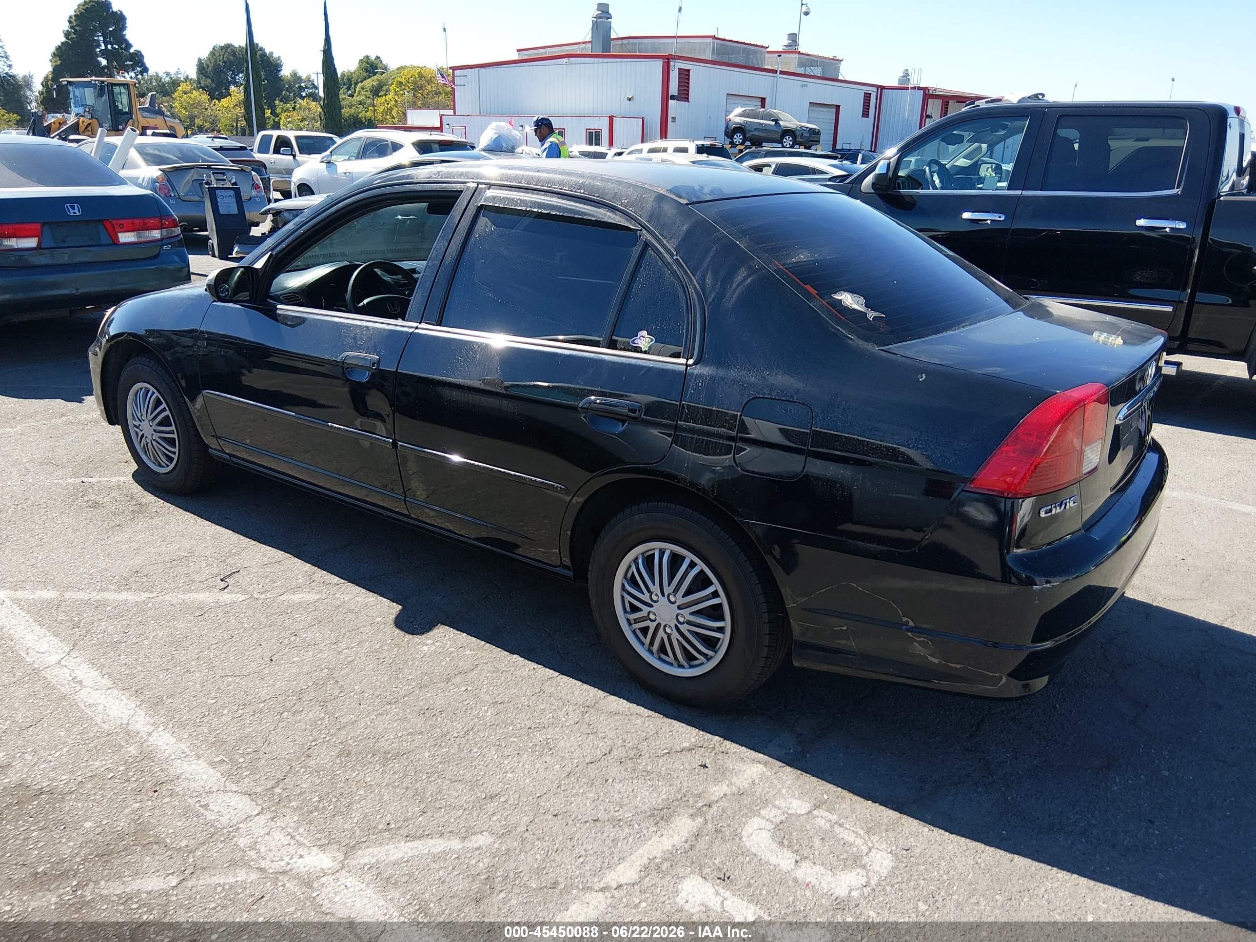 2003 Honda Civic Lx Black vin: 2HGES16573H545574