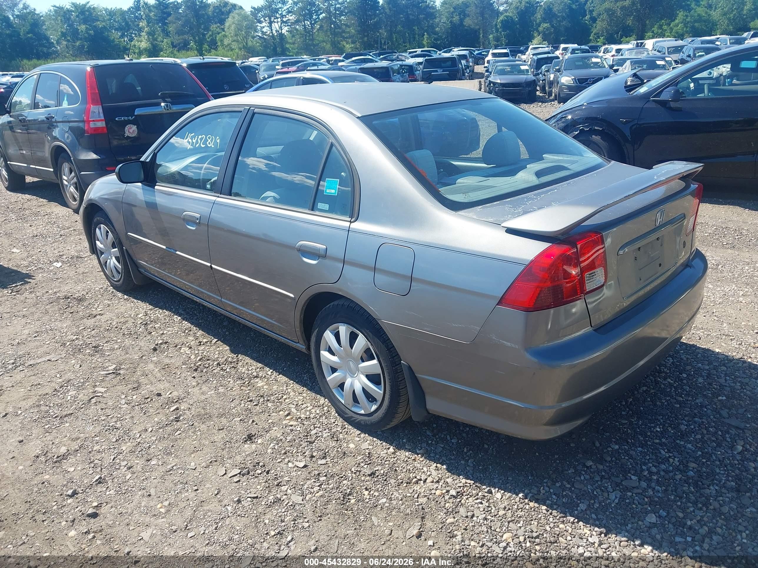 2004 Honda Civic Lx Gray vin: 2HGES16574H524371