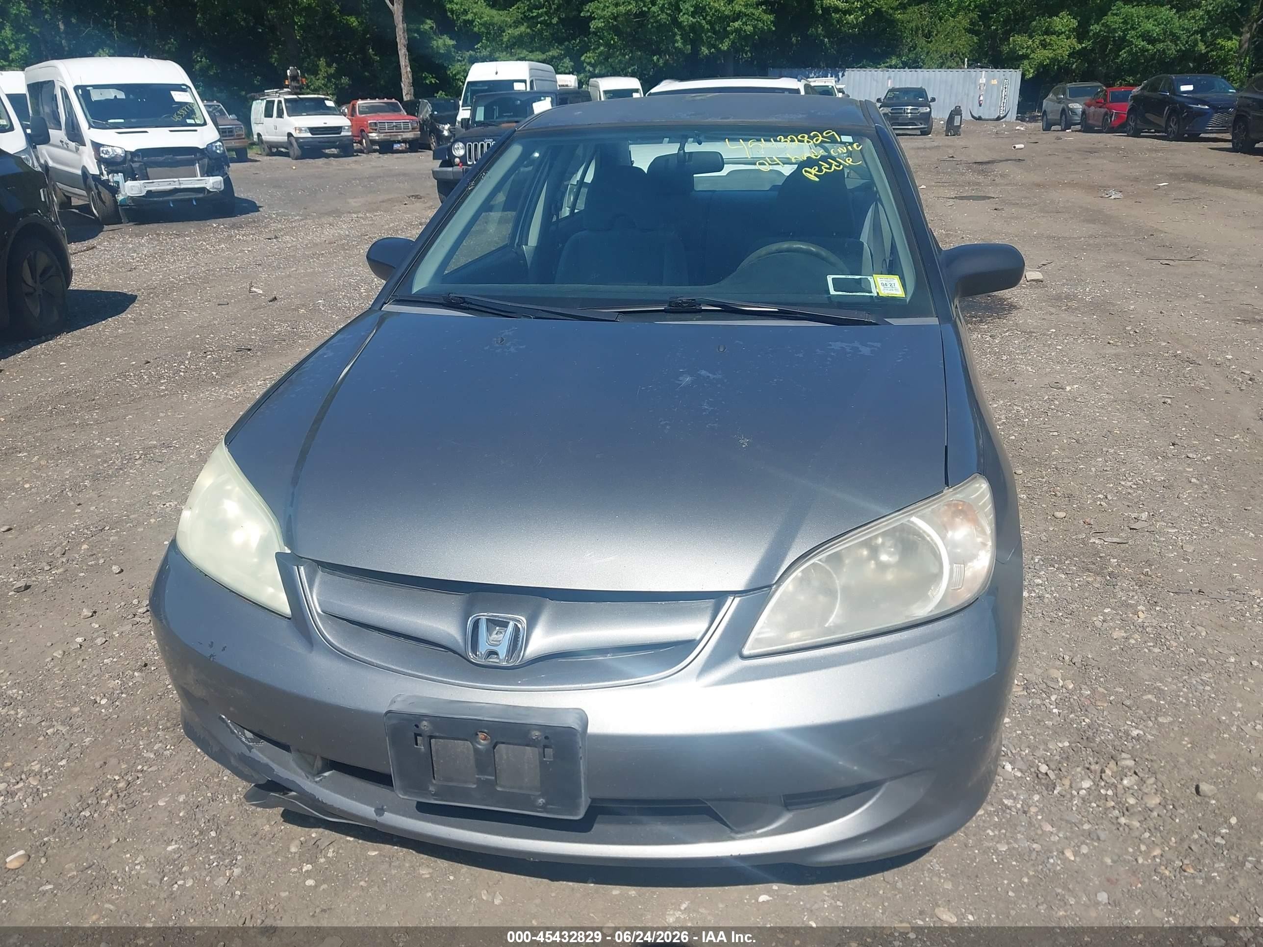 2004 Honda Civic Lx Gray vin: 2HGES16574H524371