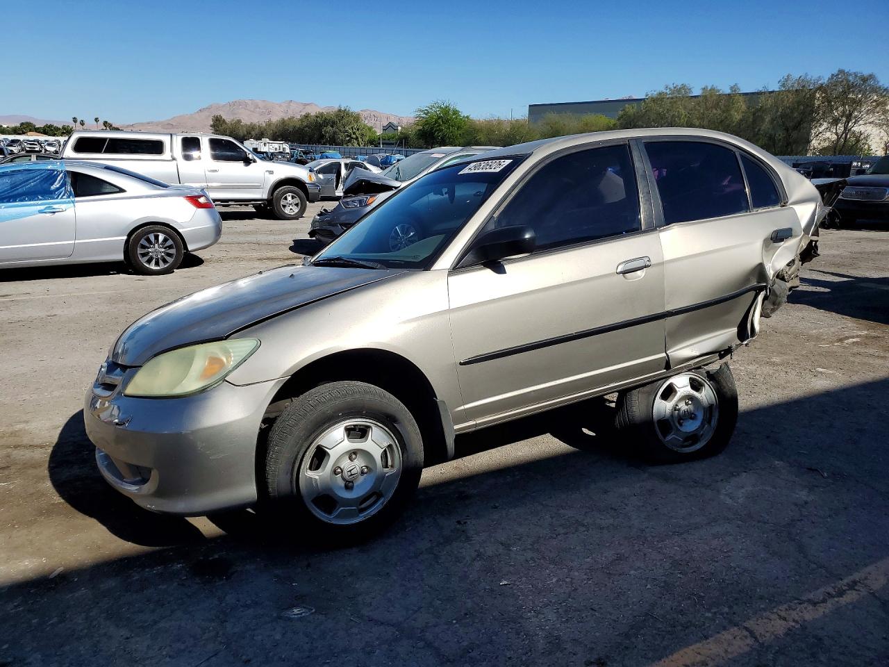 2004 Honda Civic Lx Beige vin: 2HGES16574H528744