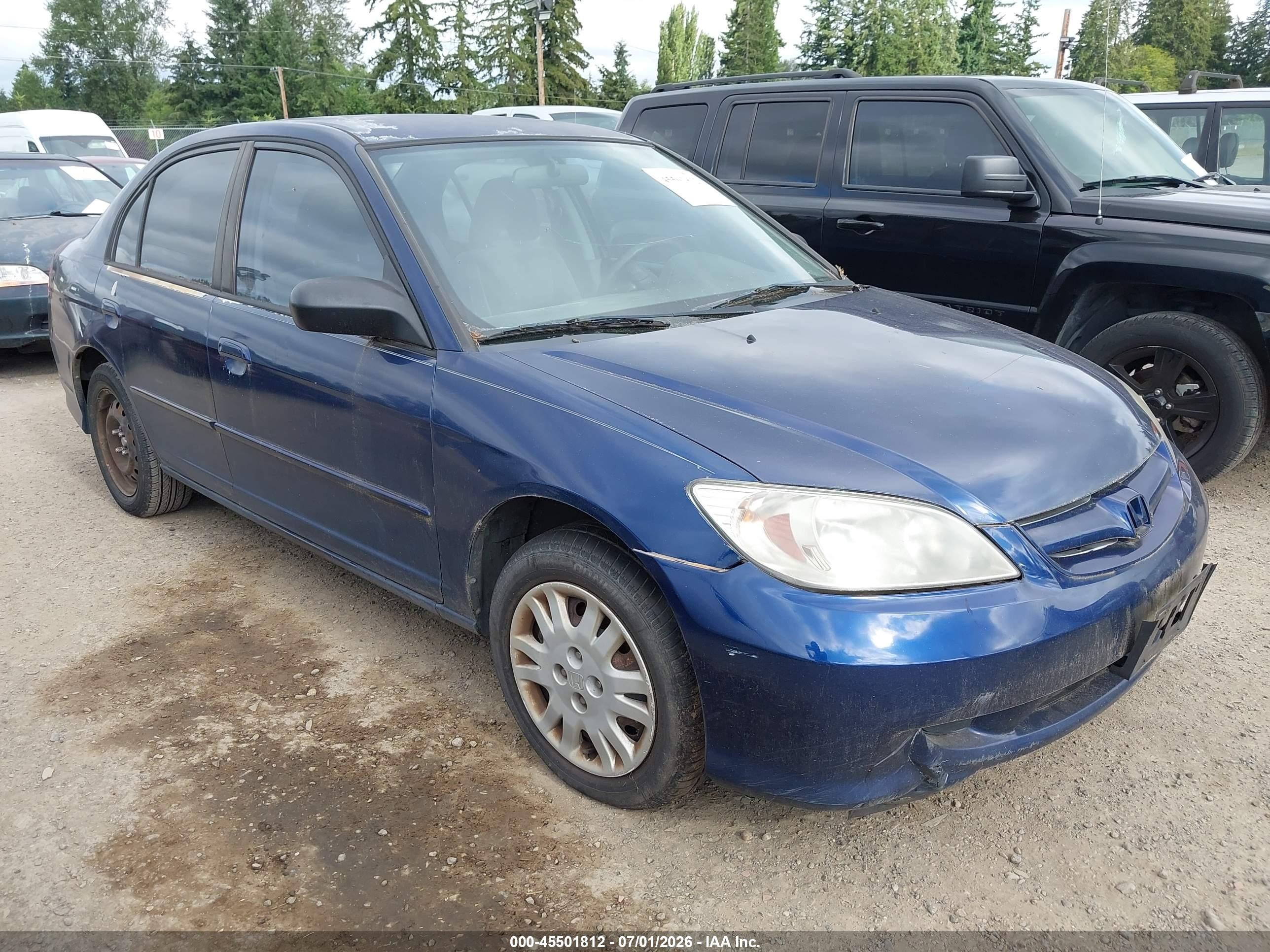 2004 Honda Civic Lx Blue vin: 2HGES16574H560237