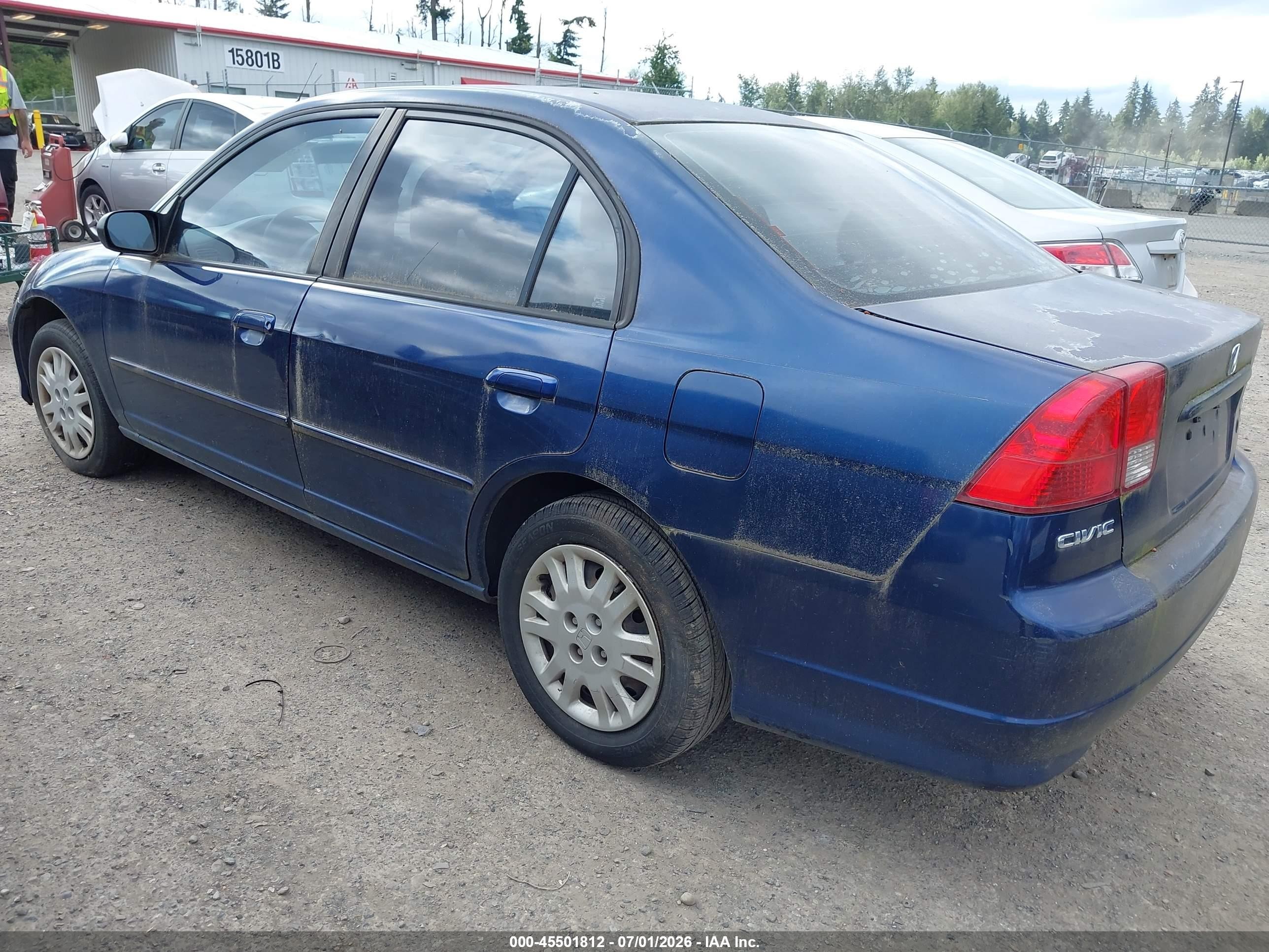 2004 Honda Civic Lx Blue vin: 2HGES16574H560237