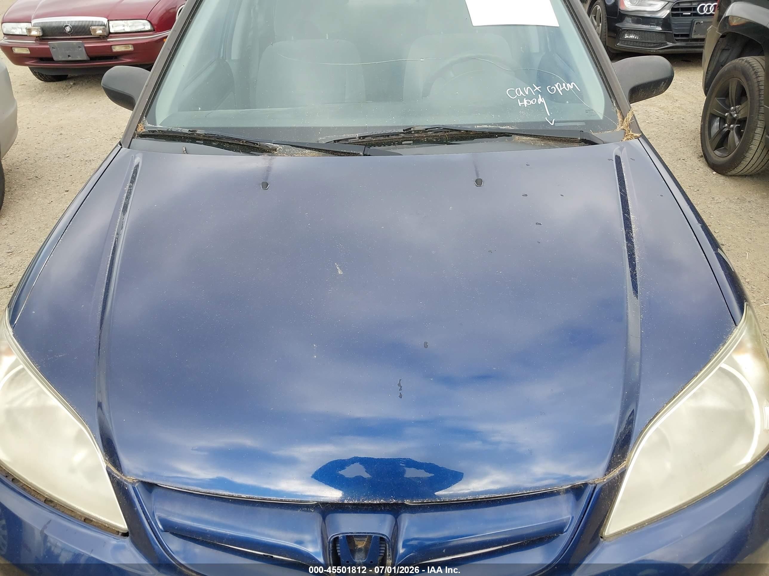 2004 Honda Civic Lx Blue vin: 2HGES16574H560237
