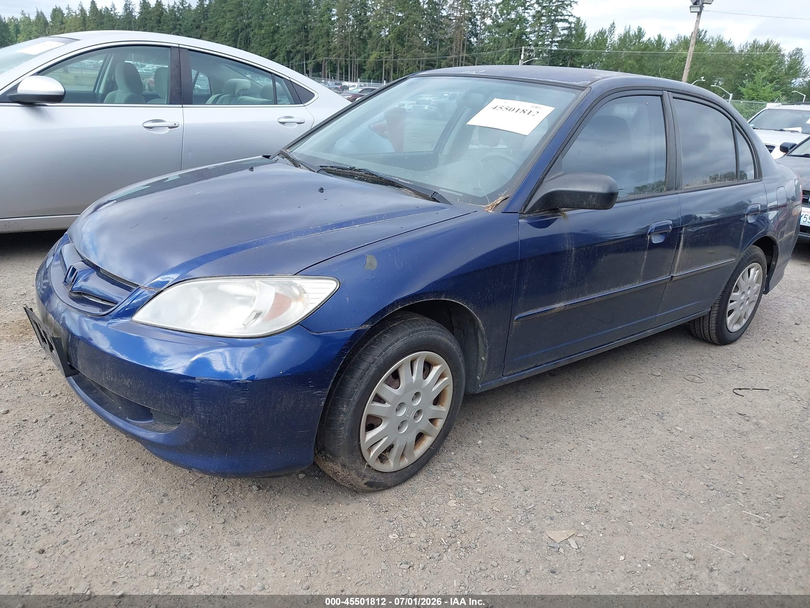 2004 Honda Civic Lx Blue vin: 2HGES16574H560237
