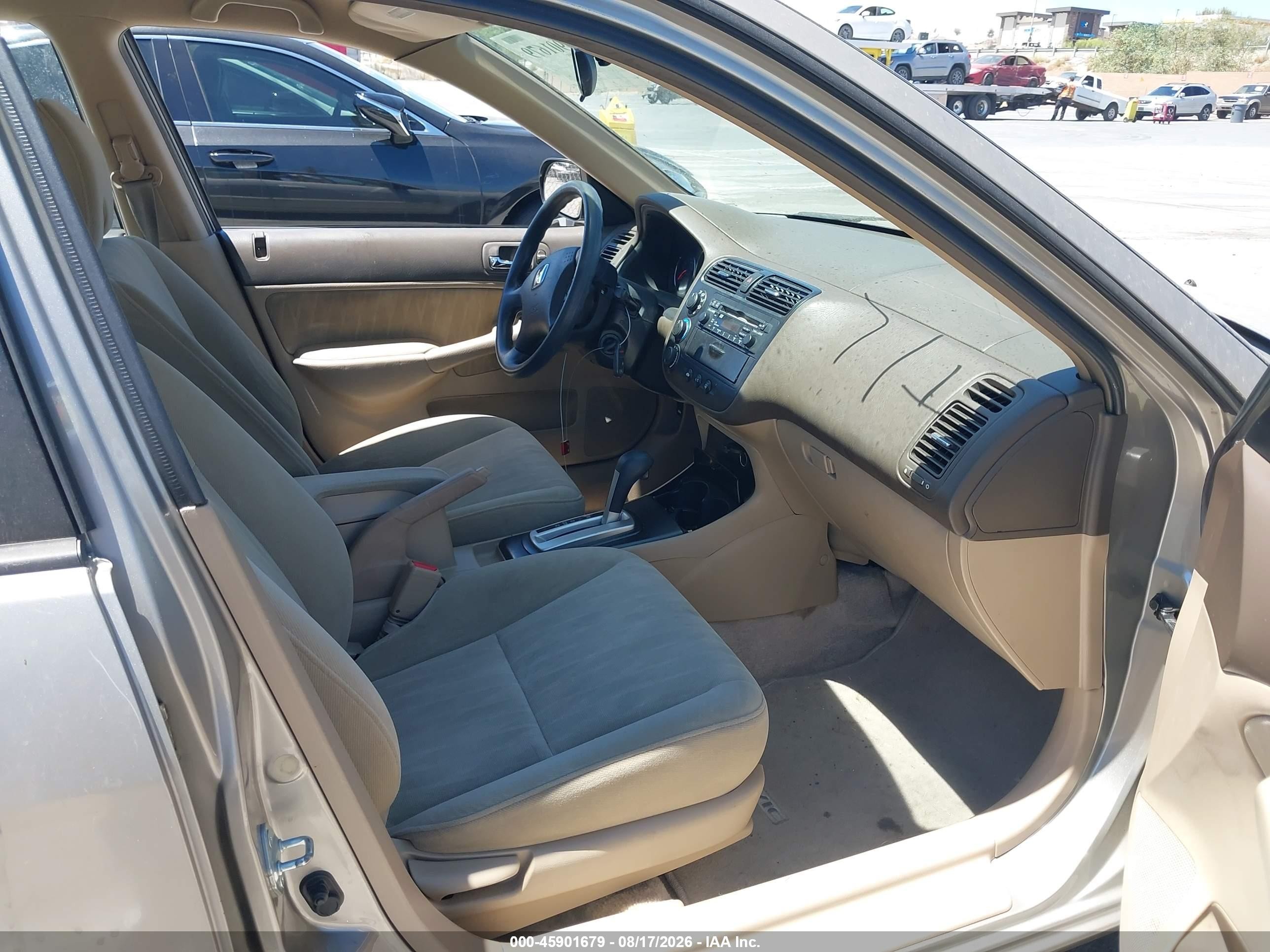 2004 Honda Civic Lx Beige vin: 2HGES16574H600204