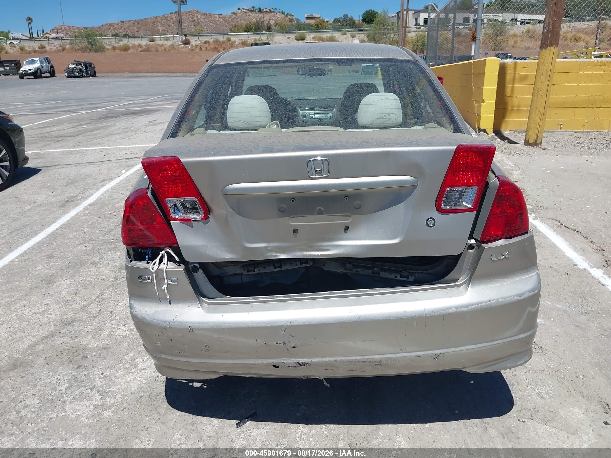 2004 Honda Civic Lx Beige vin: 2HGES16574H600204