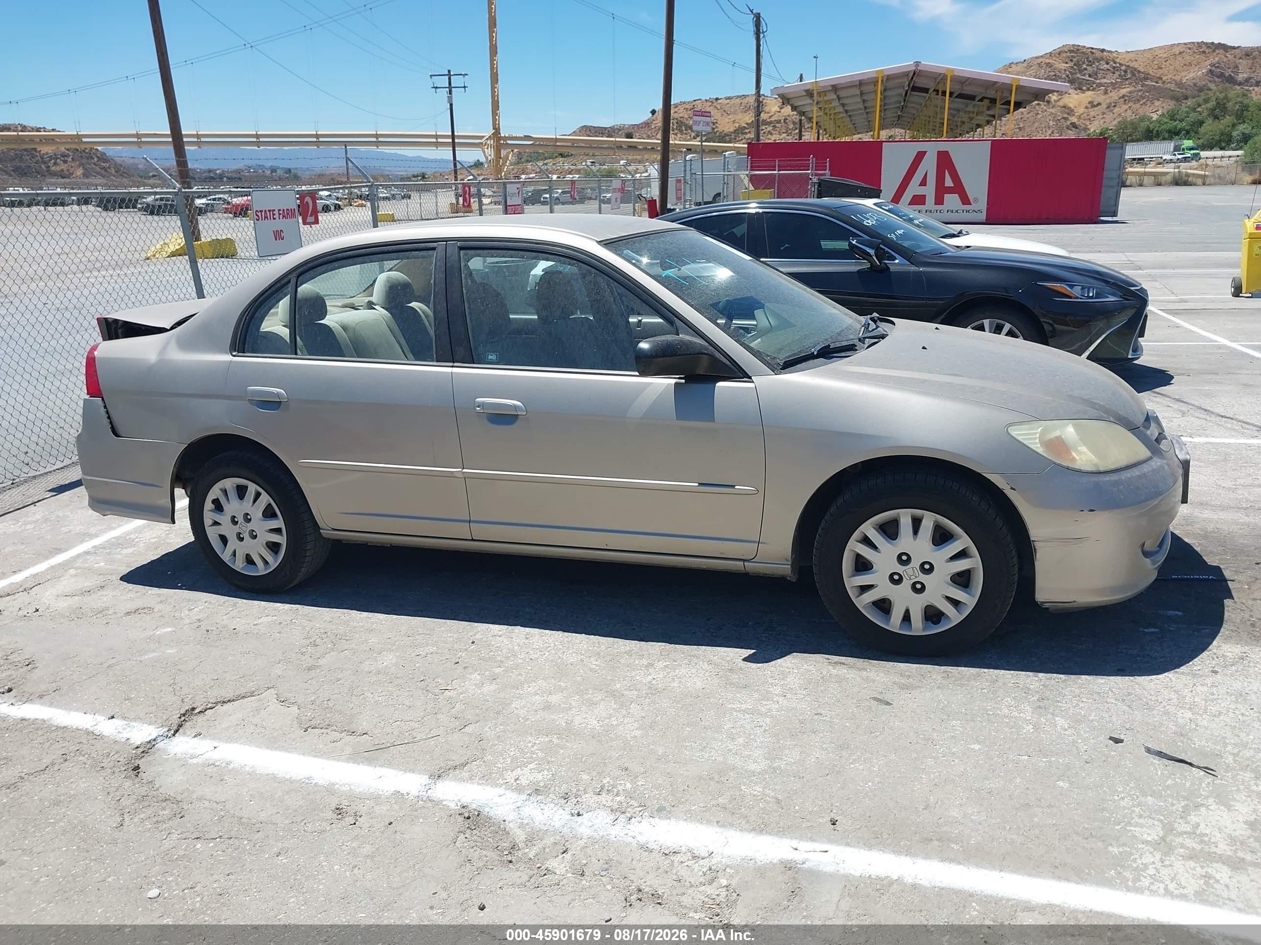2004 Honda Civic Lx Beige vin: 2HGES16574H600204