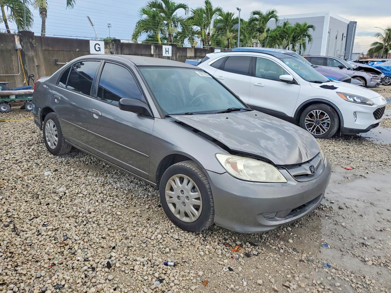2004 Honda Civic Lx Gray vin: 2HGES16574H612210