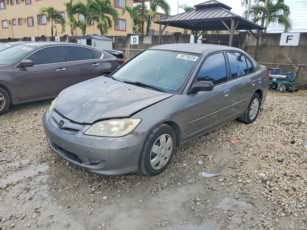 2004 Honda Civic Lx Gray vin: 2HGES16574H612210