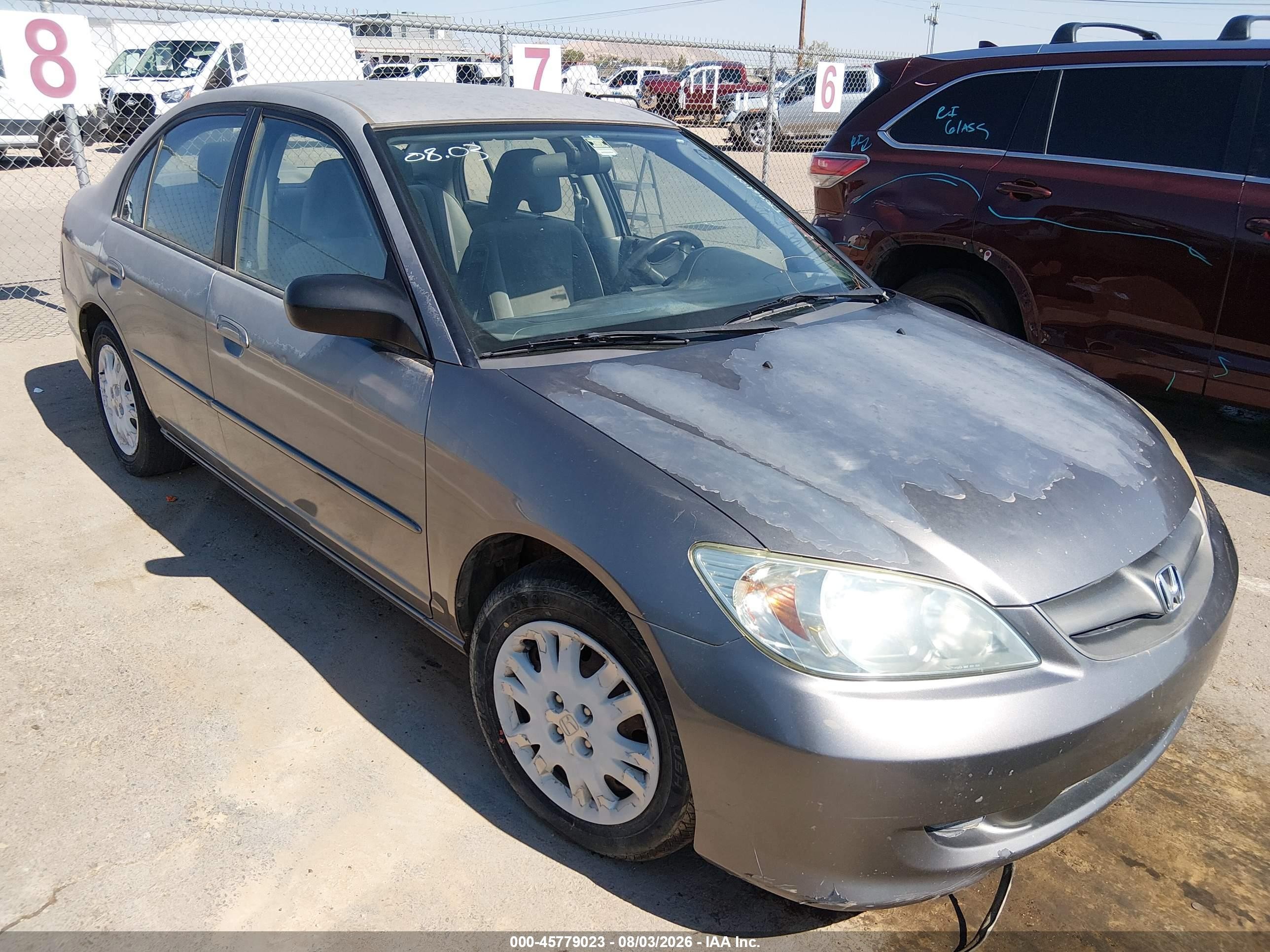 2004 Honda Civic Lx Gray vin: 2HGES16574H624129