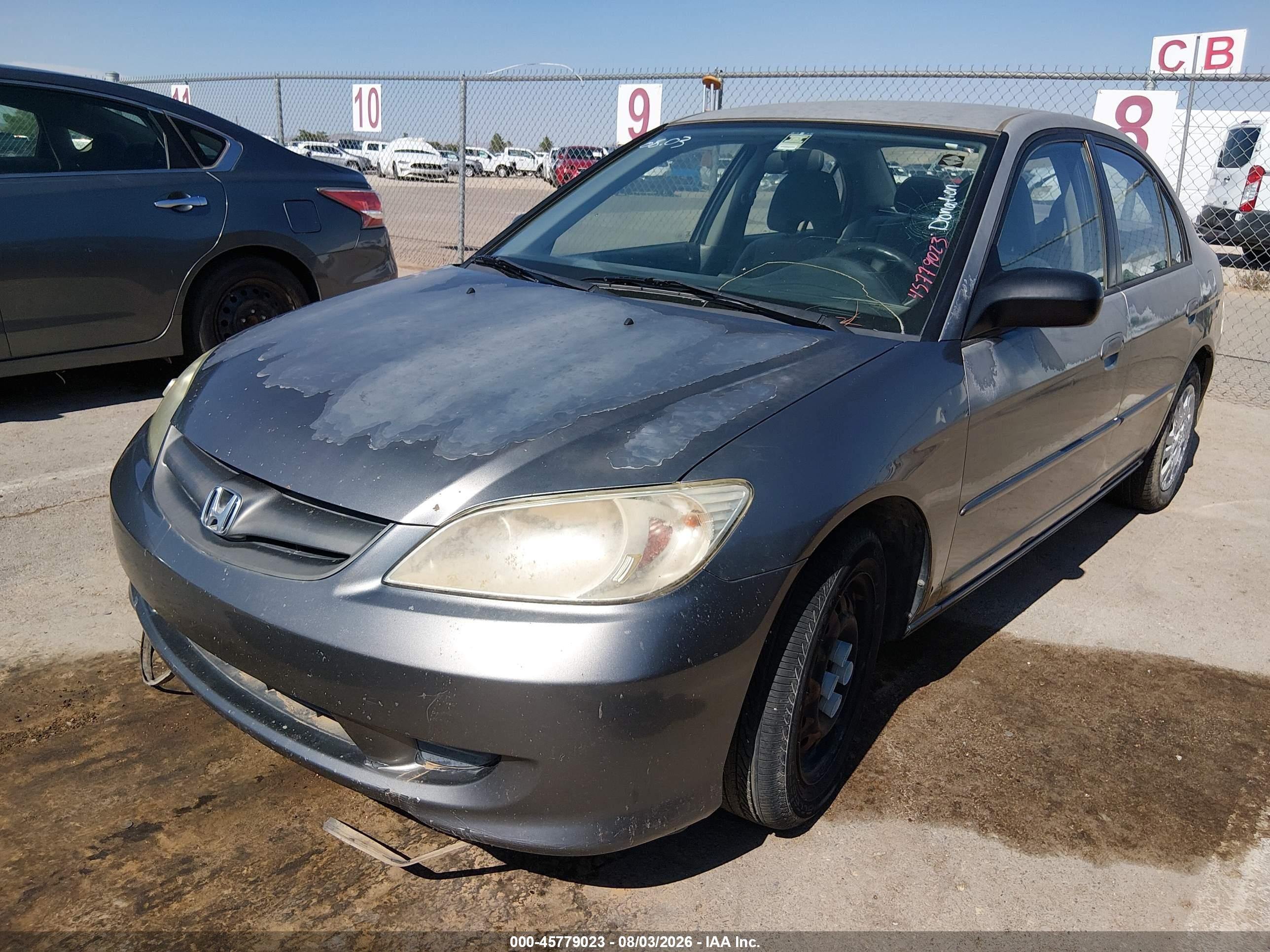 2004 Honda Civic Lx Gray vin: 2HGES16574H624129