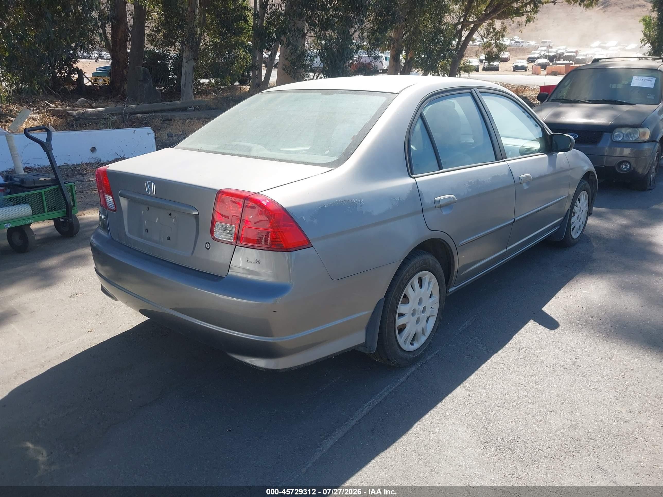 2005 Honda Civic Lx Gray vin: 2HGES16575H594616