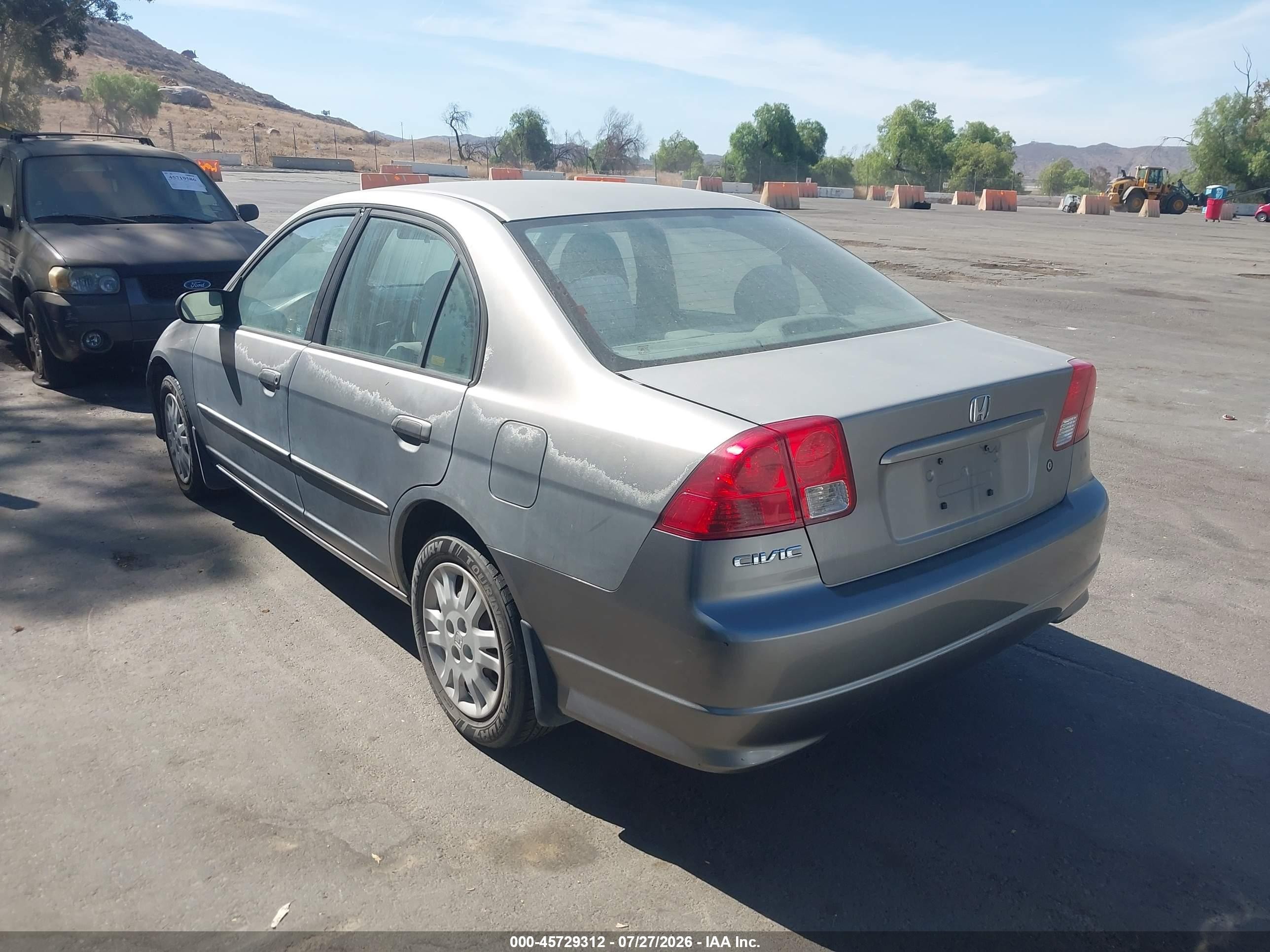2005 Honda Civic Lx Gray vin: 2HGES16575H594616