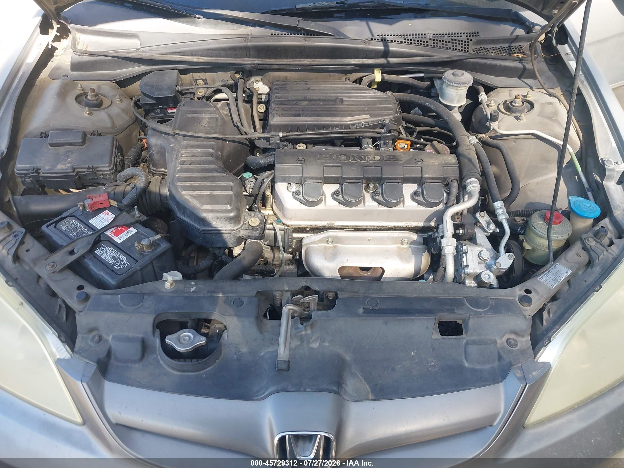 2005 Honda Civic Lx Gray vin: 2HGES16575H594616