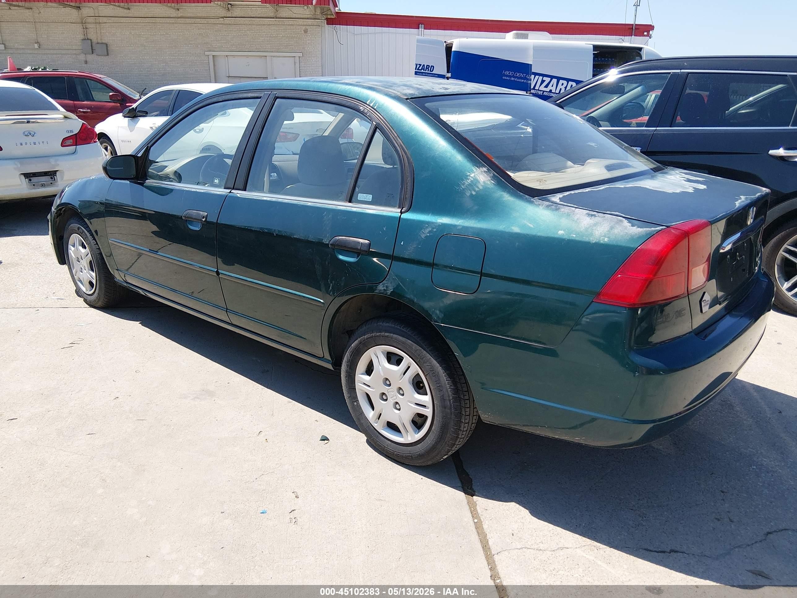 2001 Honda Civic Lx Green vin: 2HGES16581H561098
