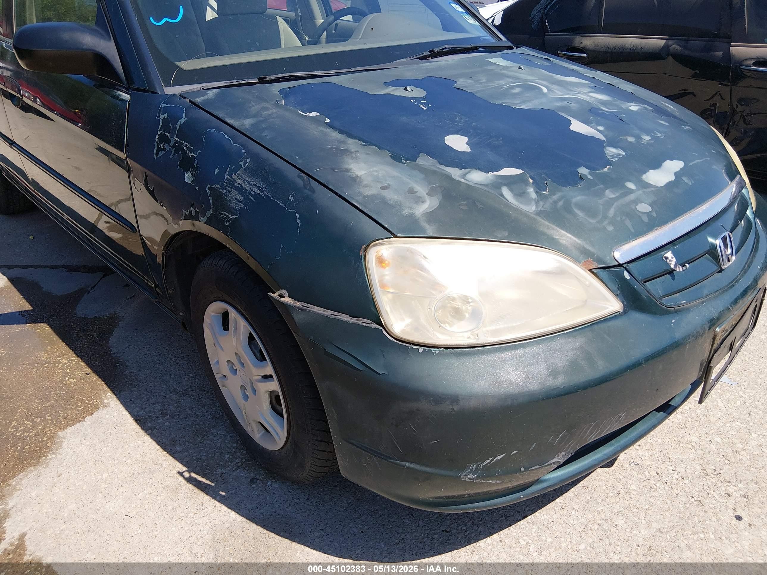 2001 Honda Civic Lx Green vin: 2HGES16581H561098