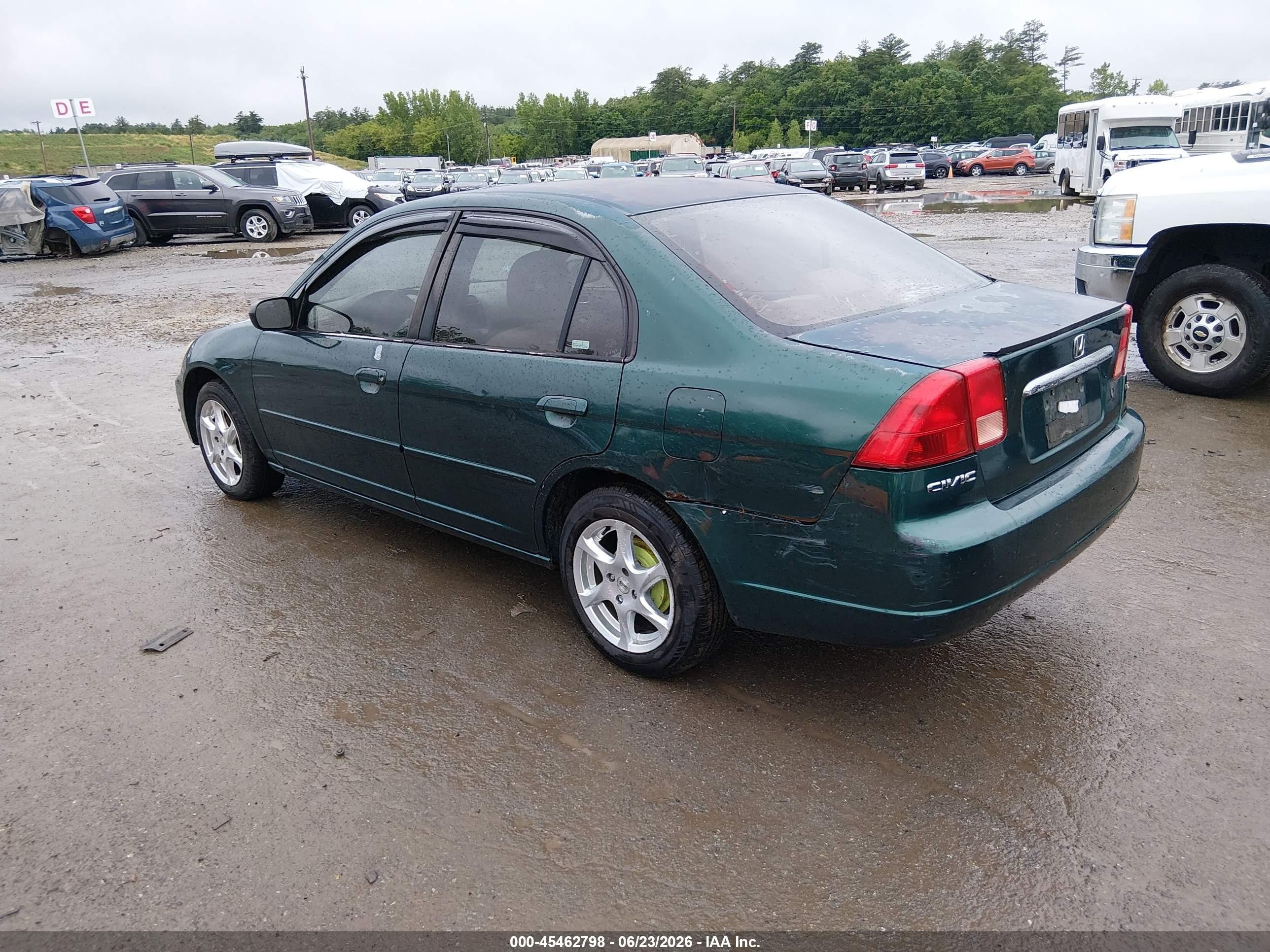 2002 Honda Civic Lx Green vin: 2HGES16582H593390