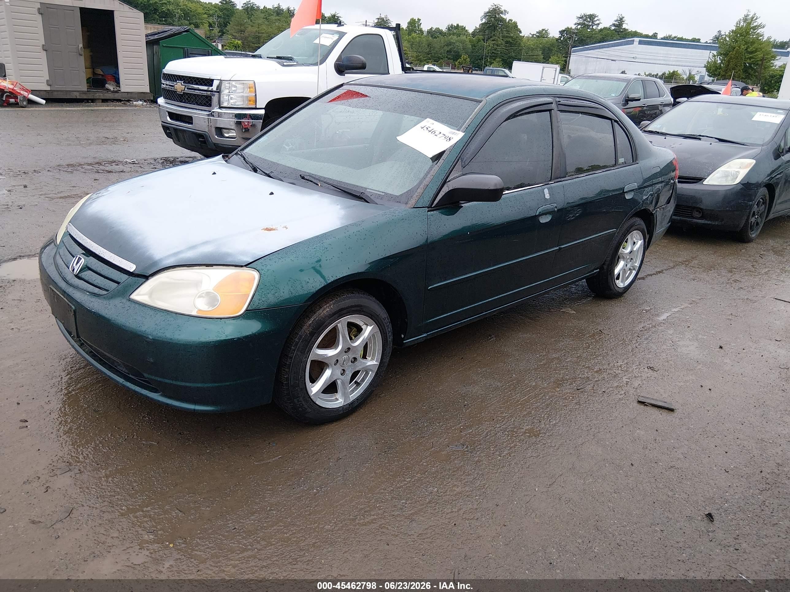 2002 Honda Civic Lx Green vin: 2HGES16582H593390