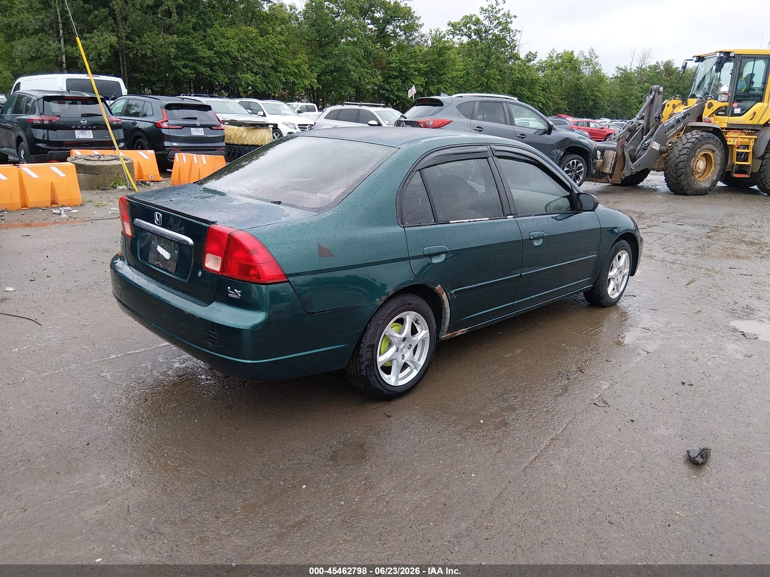 2002 Honda Civic Lx Green vin: 2HGES16582H593390